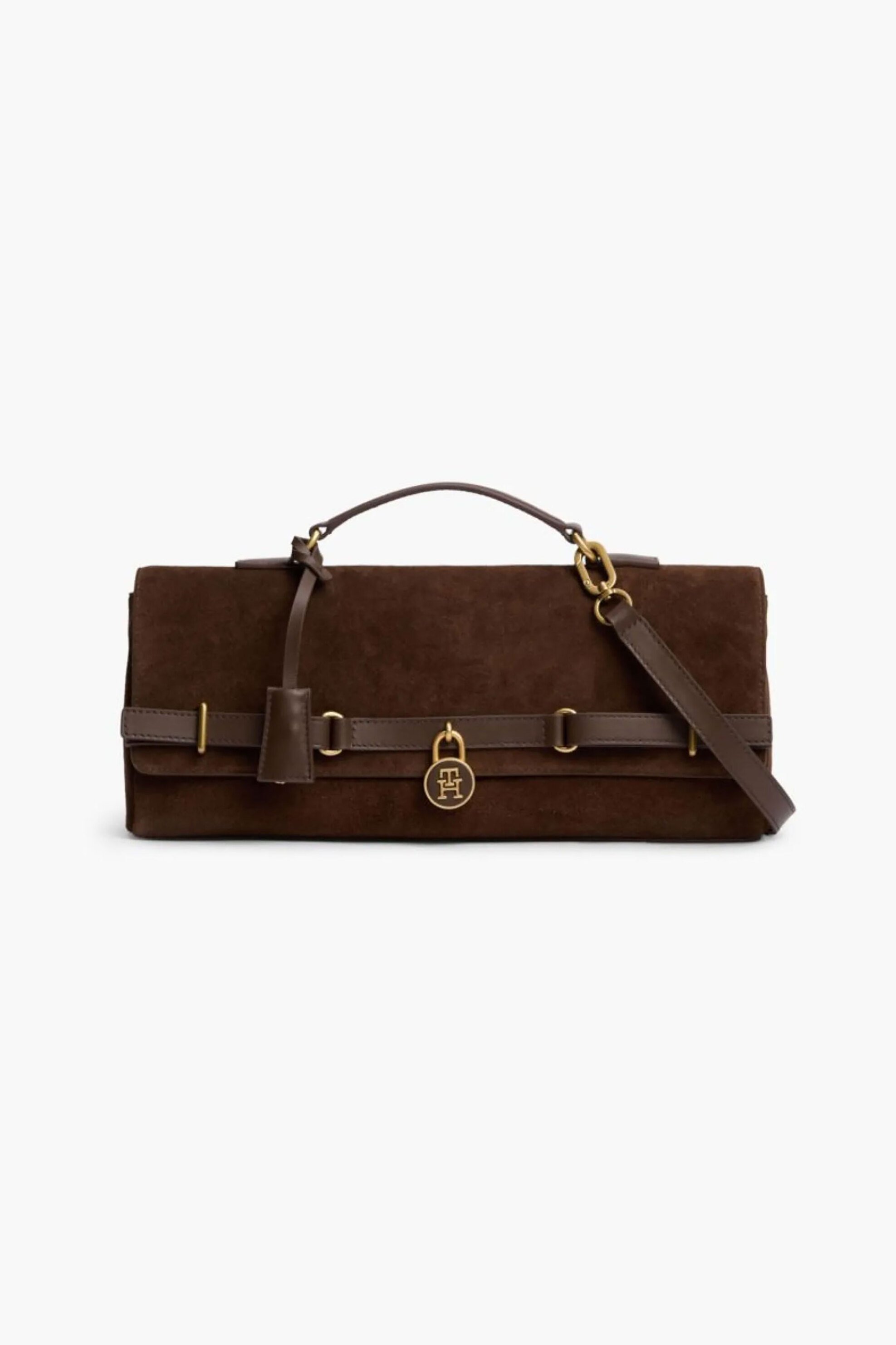 Tommy Hilfiger γυναικεία suede τσάντα clutch με monogram "American Icon" | ONE SIZE