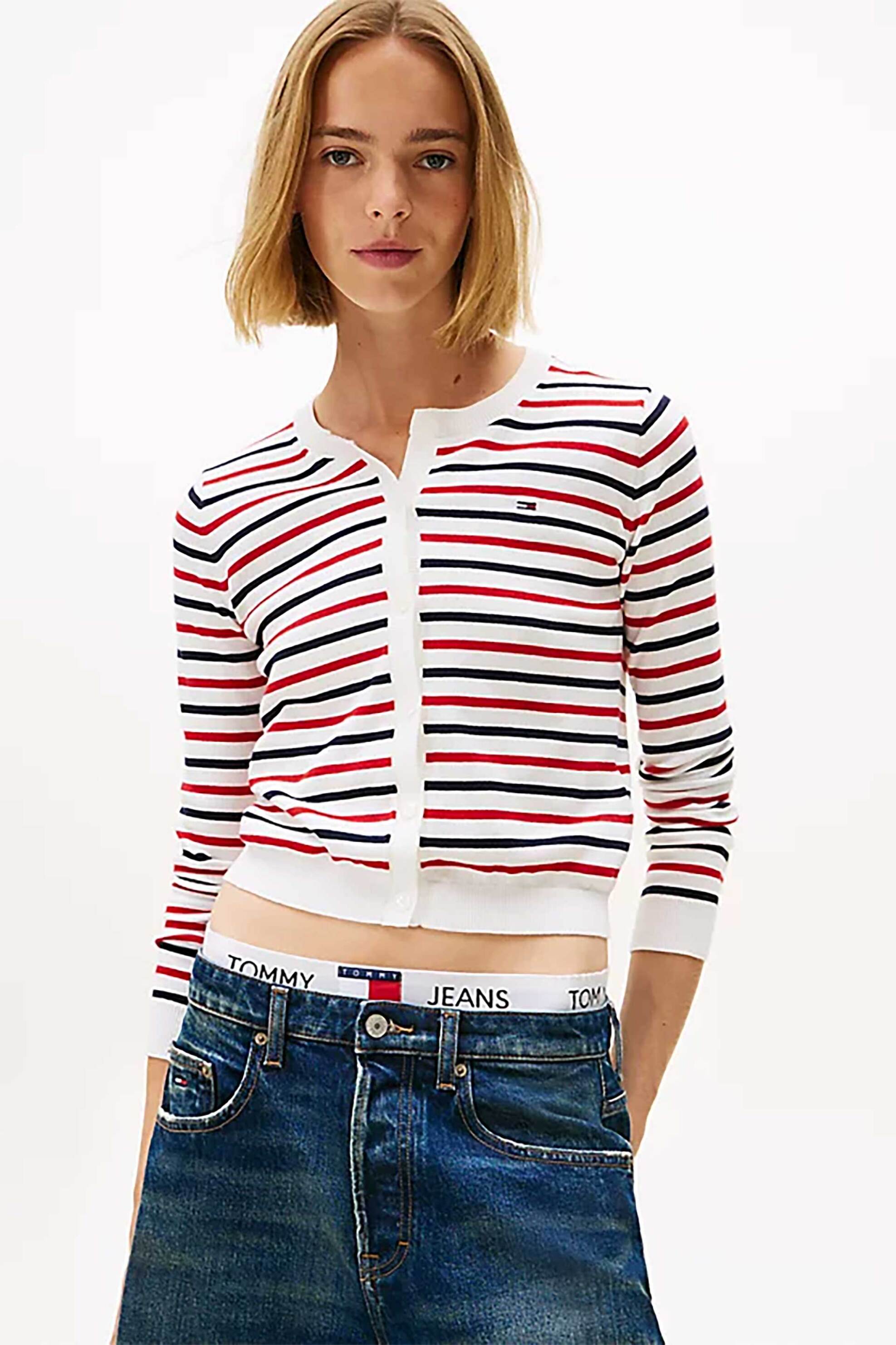 Tommy Jeans γυναικεία ζακέτα με ριγέ σχέδιο Slim Fit | L
