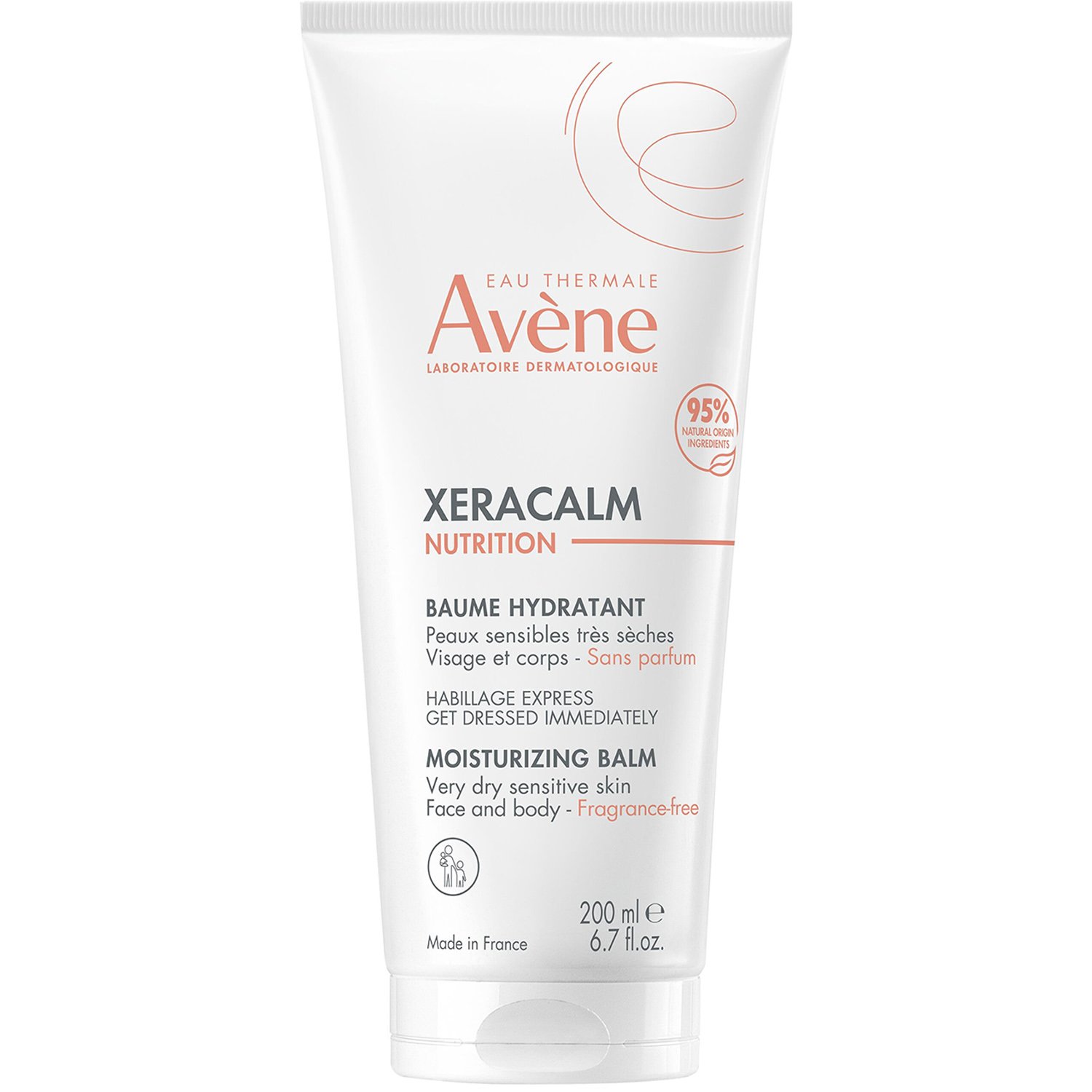 Avene Xeracalm Nutrition Moisturizing Balm 200ml Βάλσαμο Προσώπου & Σώματος για Ευαίσθητες & Ξηρές Επιδερμίδες