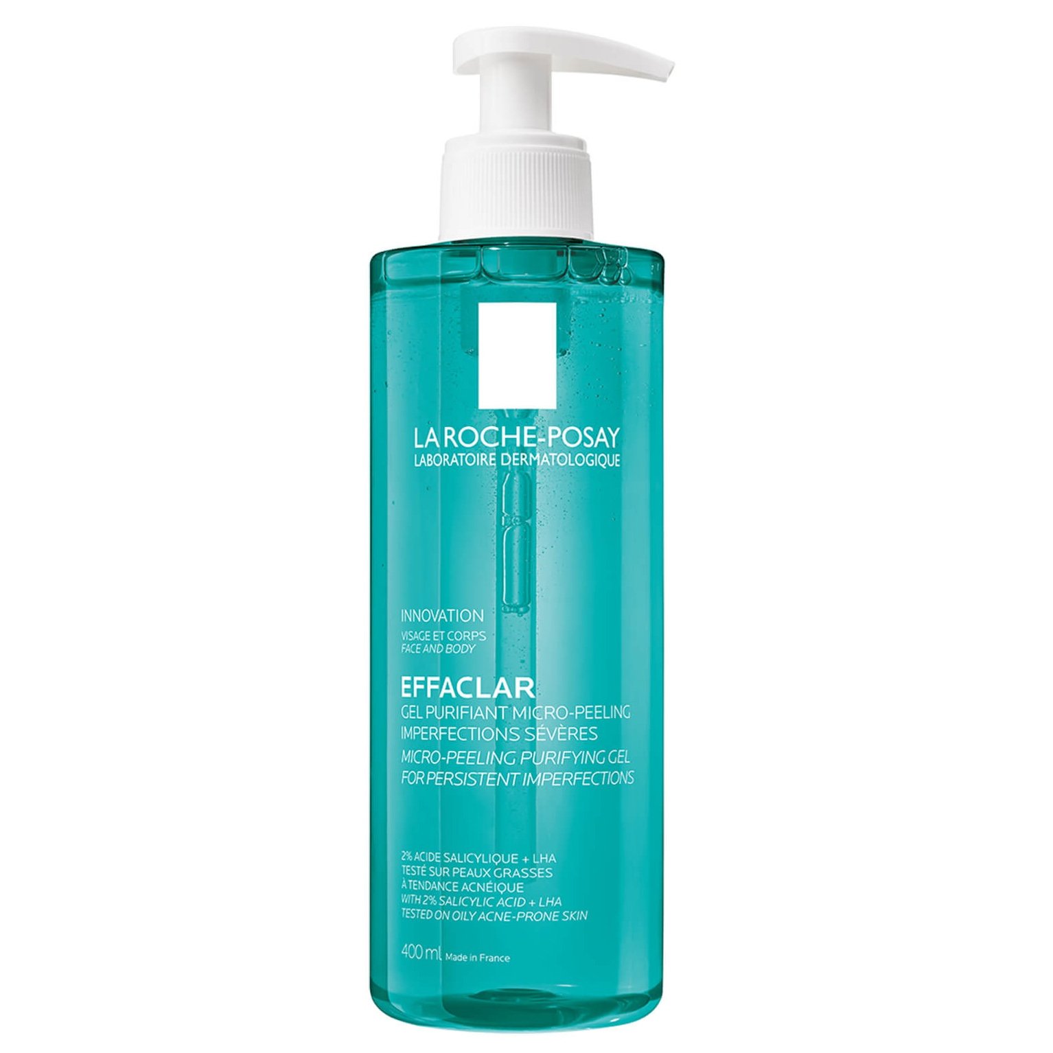 La Roche-Posay Effaclar Micro-Peeling Purifying Gel Τζελ Καθαρισμού & Μικροαπολέπισης για Δέρμα με Τάση Ακμής & Επίμονες Ατέλειες, για Πρόσωπο & Σώμα, με Αντλία 400ml