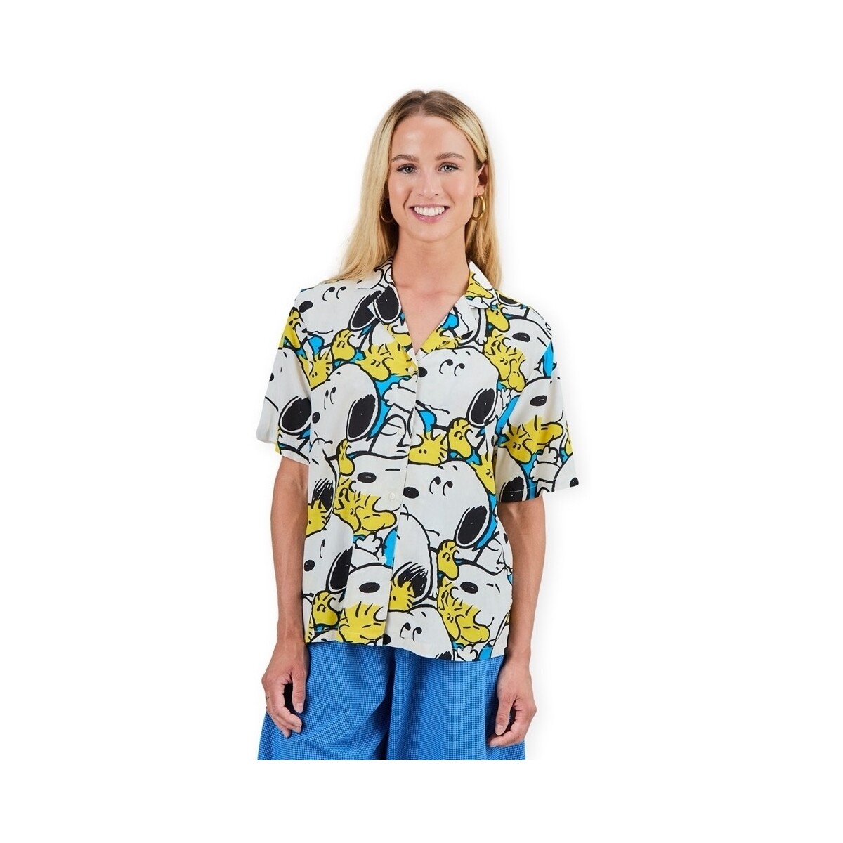 Πουκάμισα Brava Fabrics x PEANUTS Freehugs Aloha Shirt W - Blue