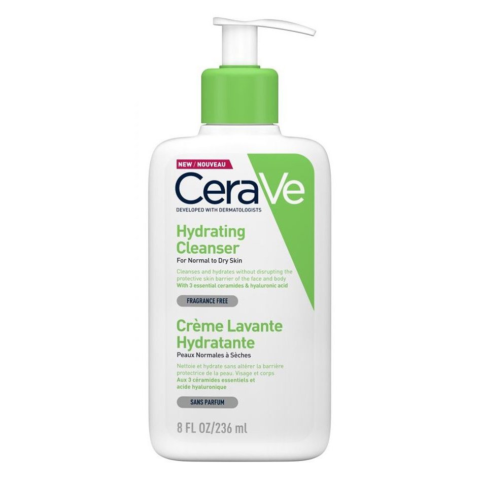 CeraVe Hydrating for Normal to Dry Skin Face & Body Cleanser Cream Ενυδατική Κρέμα Καθαρισμού Προσώπου & Σώματος για Κανονική προς Ξηρή Επιδερμίδα 236ml