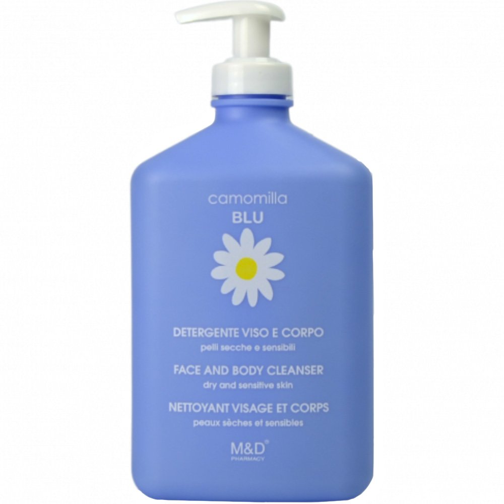 Camomilla Blu Face & Body Cleanser Gel Ενυδατικό Τζέλ Προσώπου & Σώματος για Ξήρη & Ευαίσθητη Επιδερμίδα με Εκχύλισμα Χαμομήλιου με Αντλία 500ml