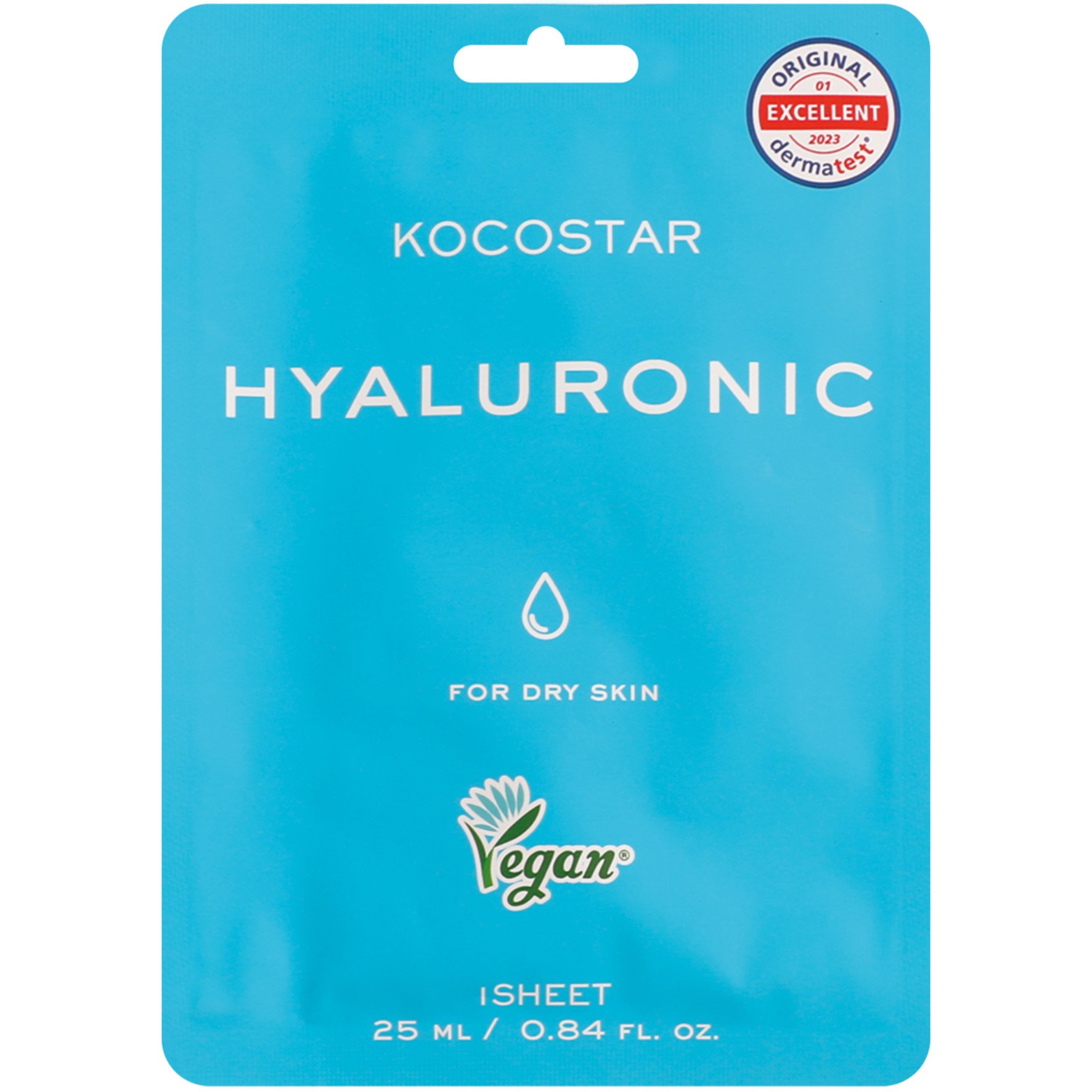 Kocostar Hyaluronic Face Mask Κωδ 5601 Εμποτισμένη Μάσκα Θρέψης & Ενυδάτωσης για Ξηρές Επιδερμίδες 1 Τεμάχιο
