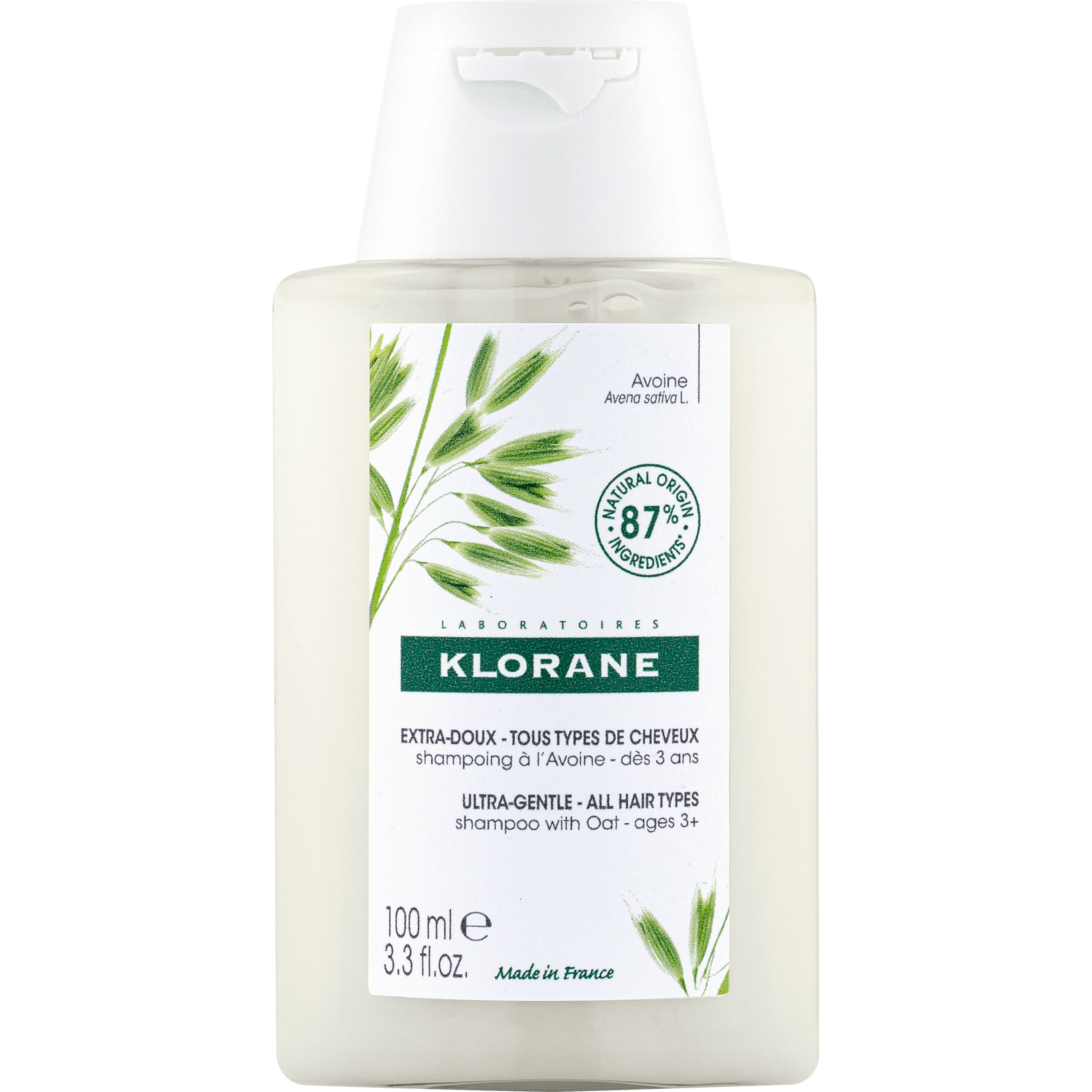 Klorane Oat Shampoo All Hair Types Εξαιρετικά Απαλό Σαμπουάν με Βρώμη για Όλους του Τύπους Μαλλιών 100ml