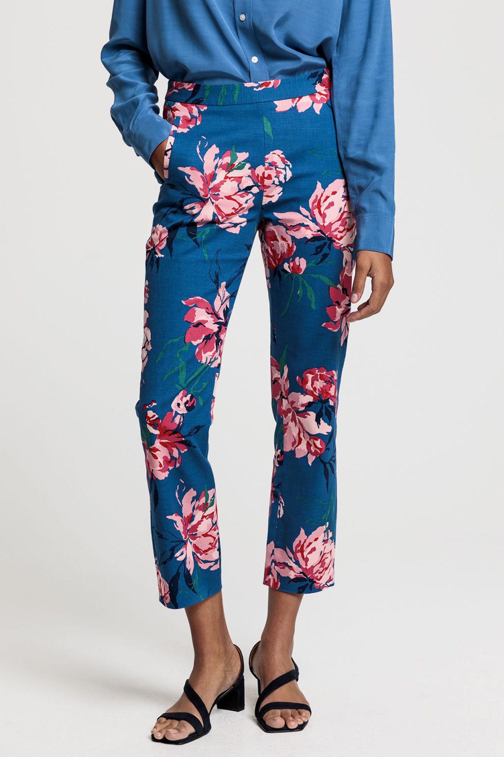Gant γυναικείο cropped παντελόνι με floral print