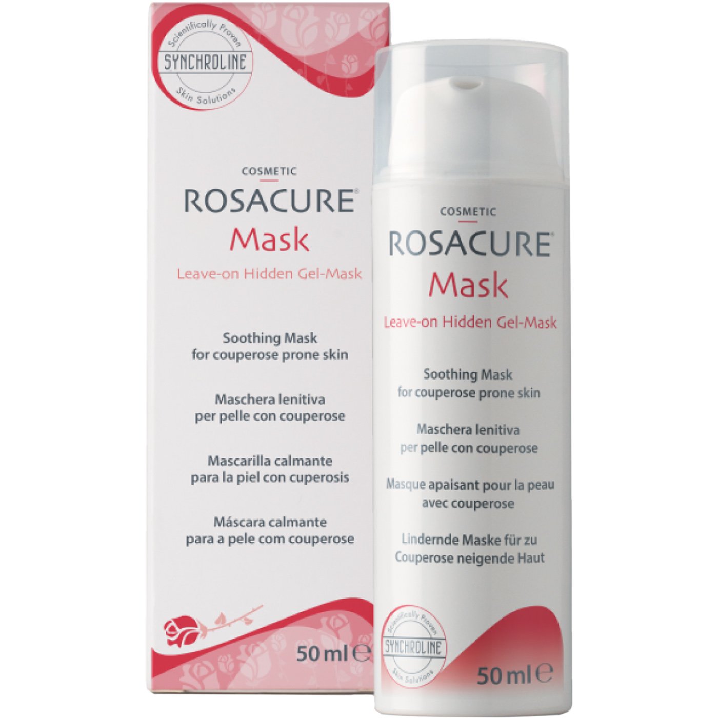 Synchroline Rosacure Soothing Mask Καταπραϋντική Κρέμα Προσώπου που δε Χρειάζεται να Αφαιρεθεί με Αντλία 50ml