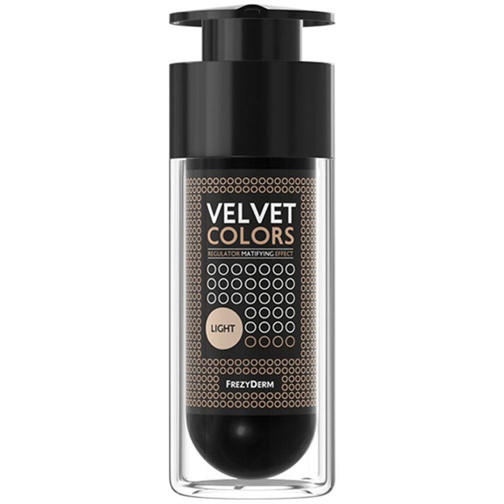 Frezyderm Velvet Colors Regulator Matifying Effect Μέικαπ Ιδανικής Χρωματικής Κάλυψης με Βελούδινη, Ματ Υφή 30ml - Light