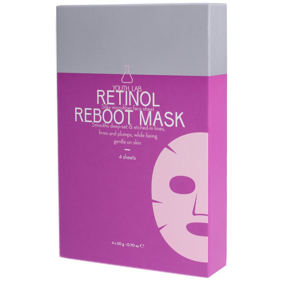 Youth Lab Retinol Reboot Sheet Mask Εμποτισμένη Υφασμάτινη Μάσκα Προσώπου με Ρετινόλη για Άμεση Σύσφιξη & Λείανση των Έντονων Ρυτίδων 4x20g