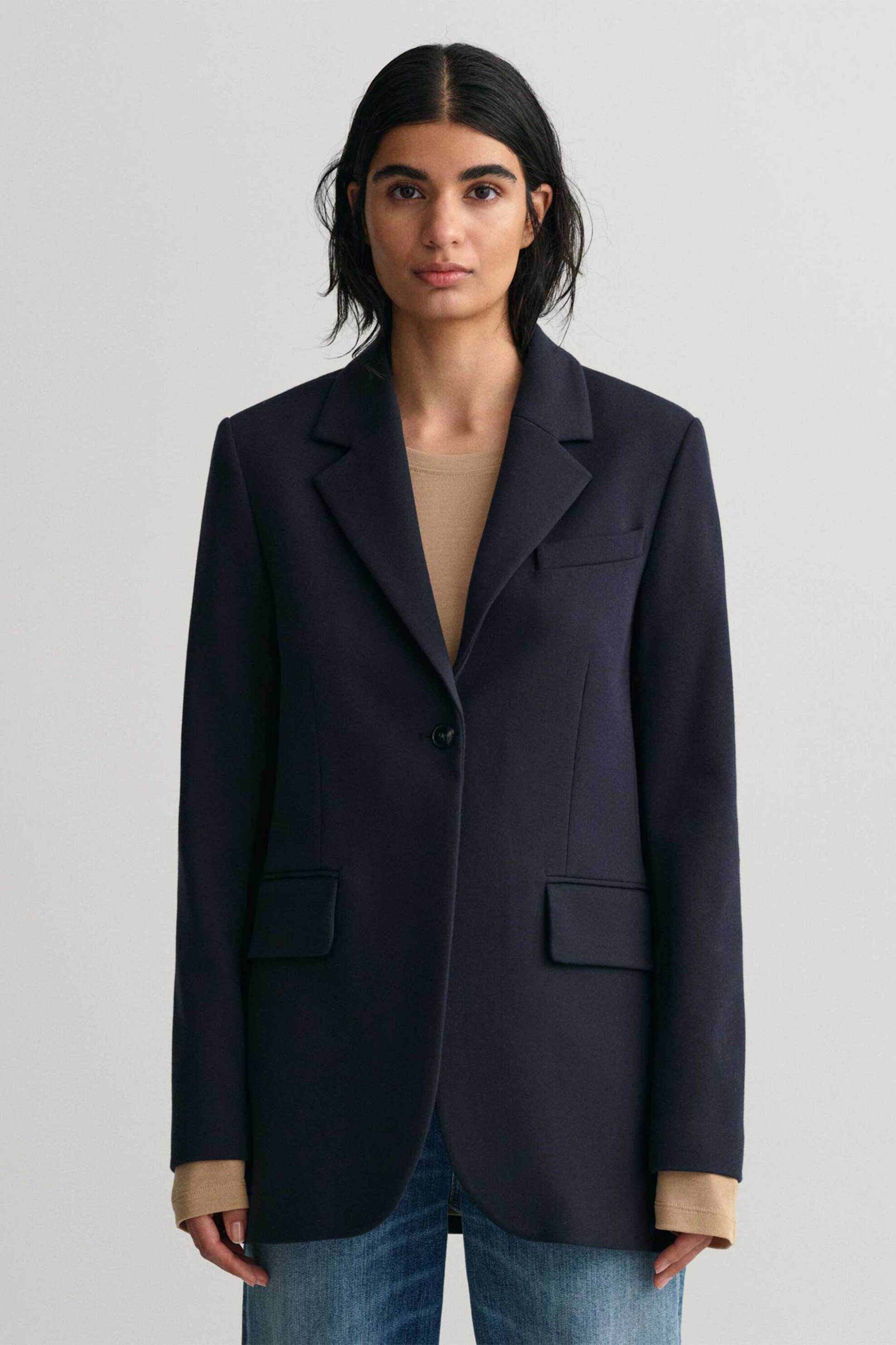 Gant γυναικείο σακάκι μονόχρωμο με τσέπες Regular Fit | 40