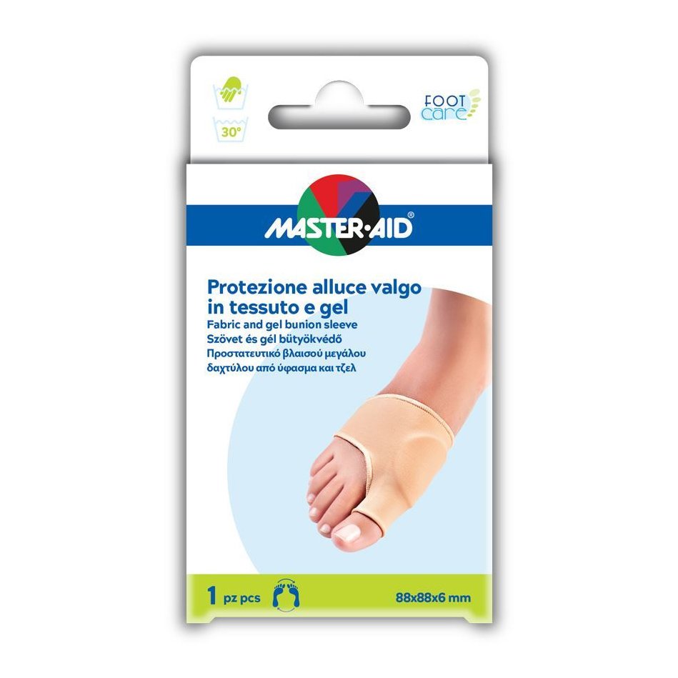 Master Aid Fabric and Gel Bunion Sleeve Προστατευτικό Βλαισού Μεγάλου Δαχτύλου από Ύφασμα & Τζελ 1 Τεμάχιο
