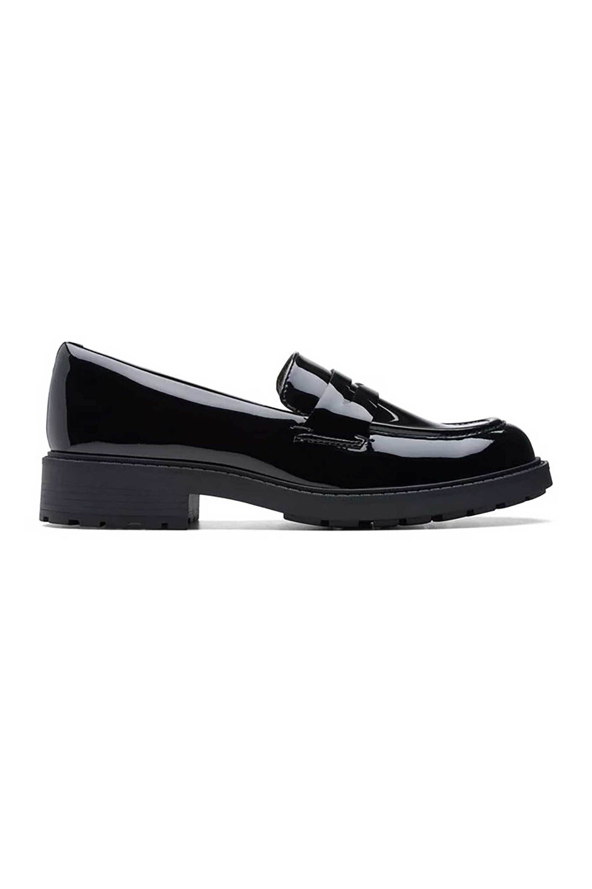 Clarks γυναικεία μονόχρωμα loafers με όψη λουστρίνι ""Orinoco 2 Penny"