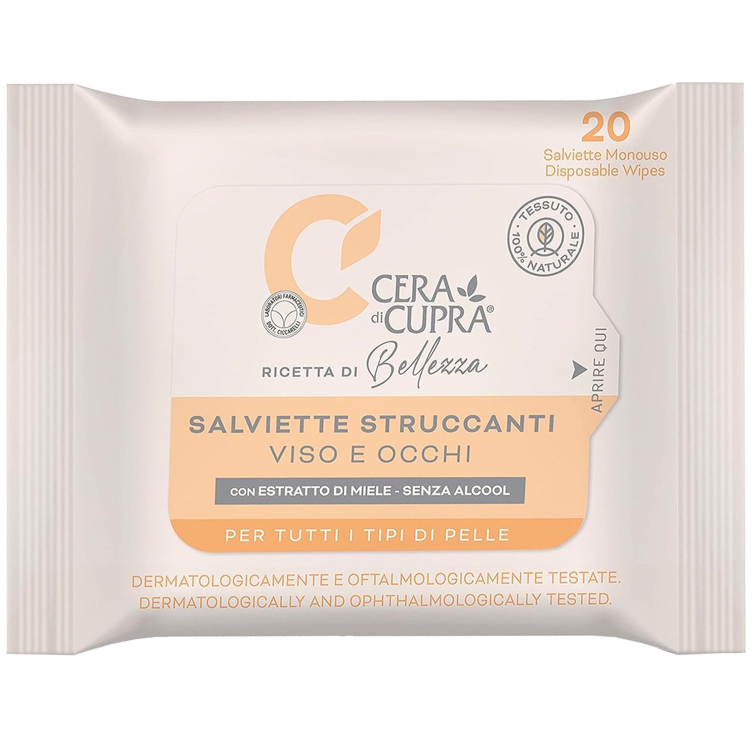 Cera di Cupra Make - Up Remover Μαντηλάκια Ντεμακιγιάζ 20 Τεμάχια