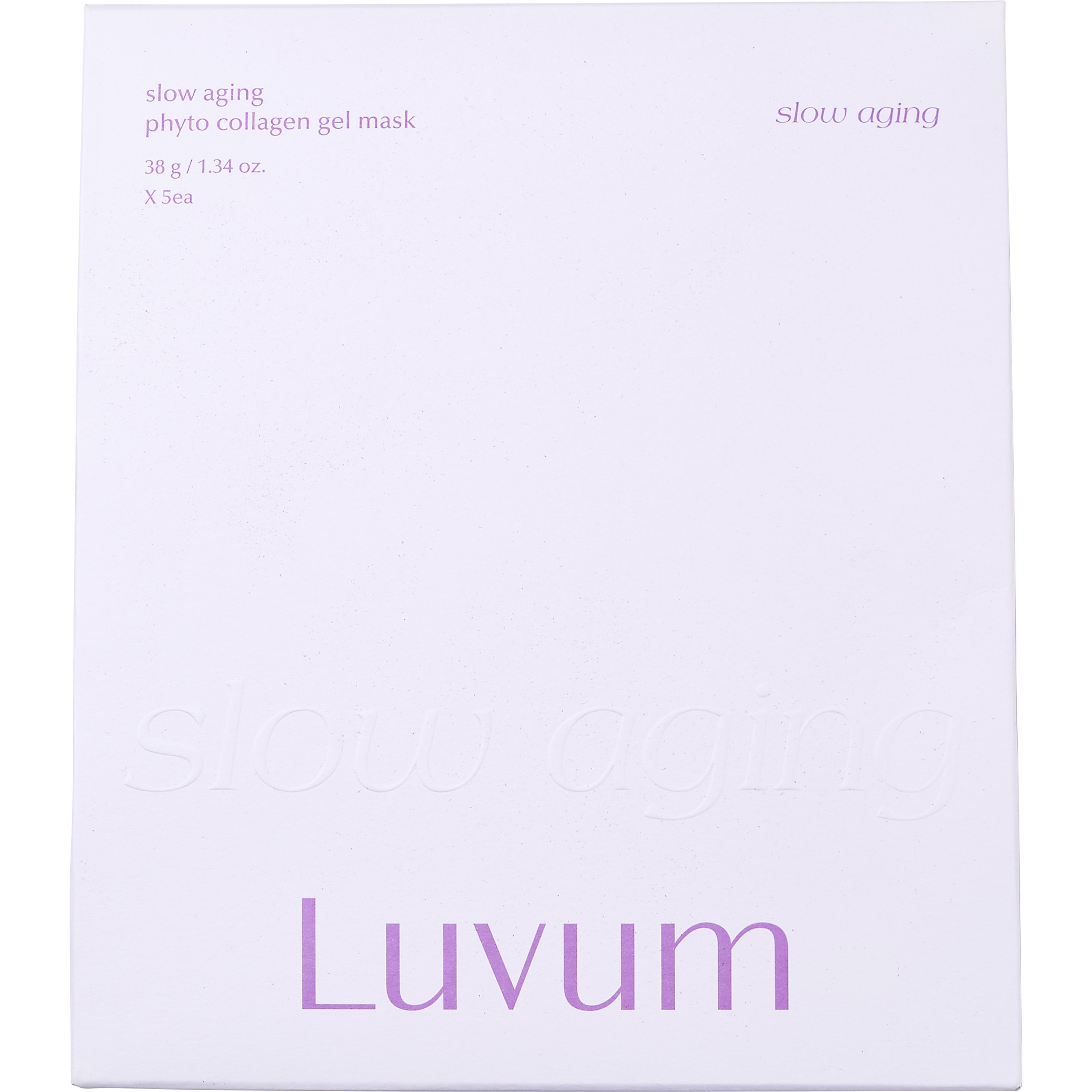 Luvum Slow Aging Phyto Collagen Gel Mask Αντιγηραντική Μάσκα Προσώπου με Φυτικό Κολλαγόνο & Πεπτίδια 38g x 5 Τεμάχια