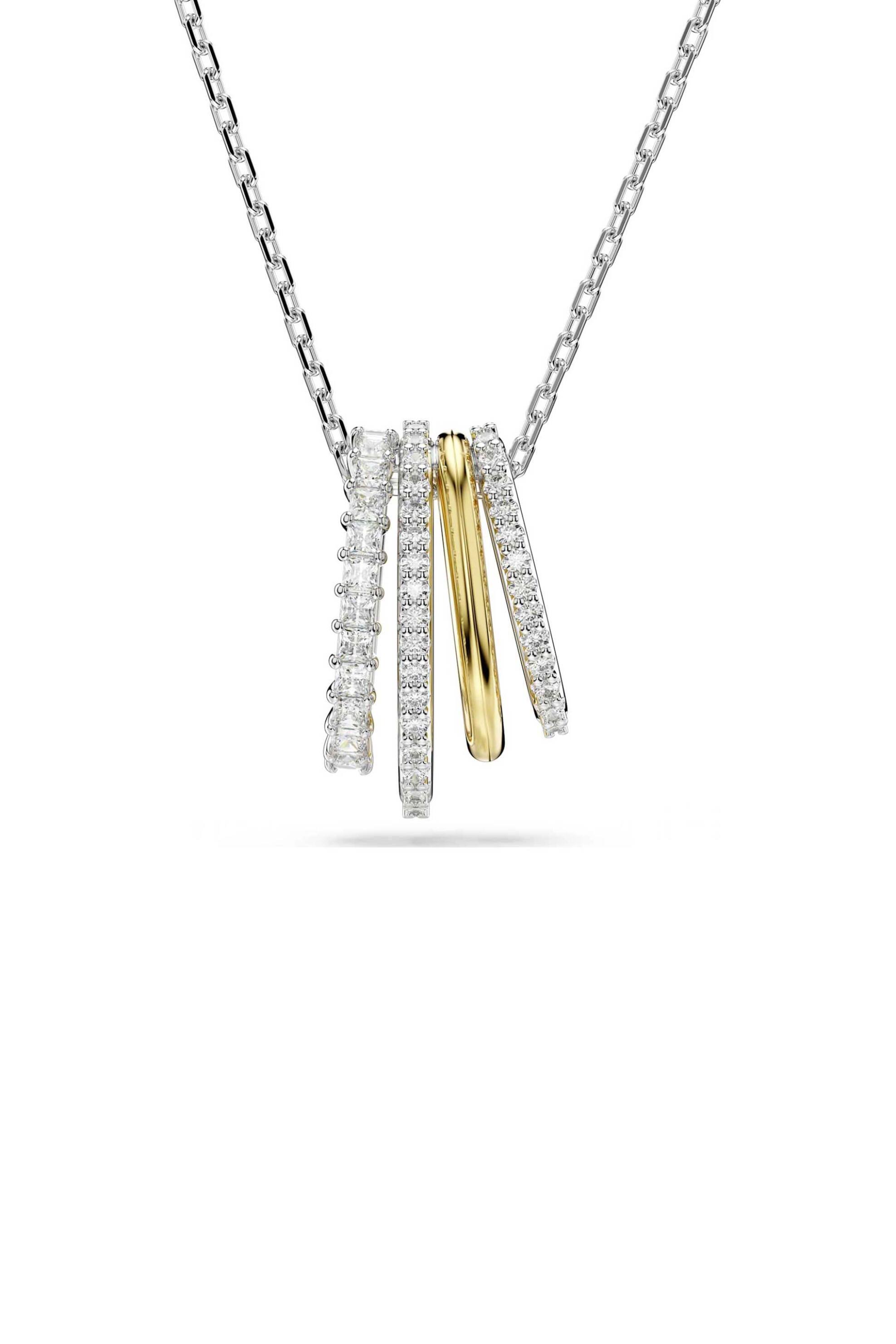 Swarovski γυναικείο μενταγιόν μίξη κοπών, λευκό, φινίρισμα από διάφορα μέταλλα "Hyperbola"
