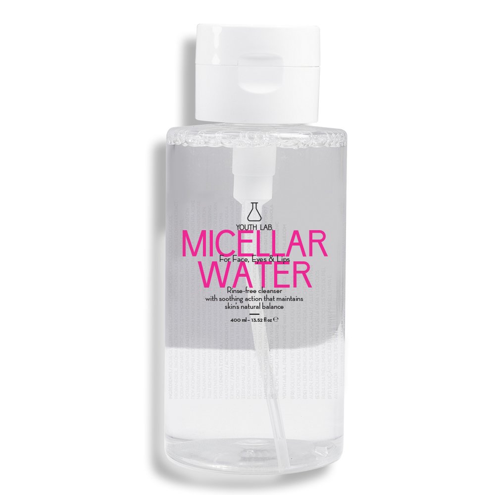 Youth Lab Micellar Water for Face, Eye & Lips Cleancer Νερό Καθαρισμού Προσώπου για την Αφαίρεση Αδιάβροχου Μακιγιάζ, Ρύπων & Λιπαρότητας 400ml