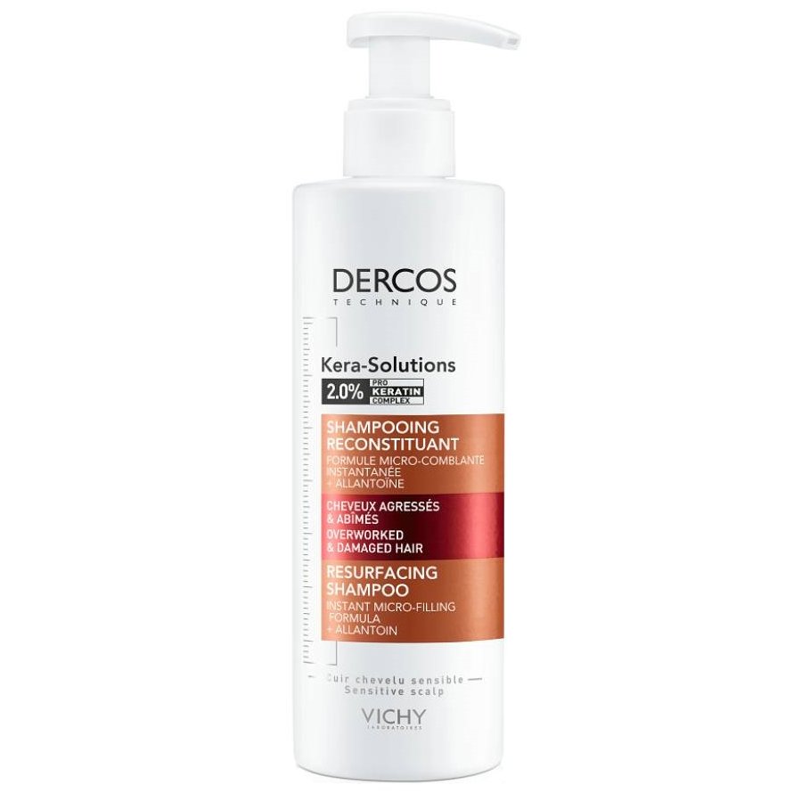 Vichy Dercos Kera-Solutions Resurfacing Σαμπουάν για Επανόρθωση των Ταλαιπωρημένων & Ξηρών Μαλλιών 250ml