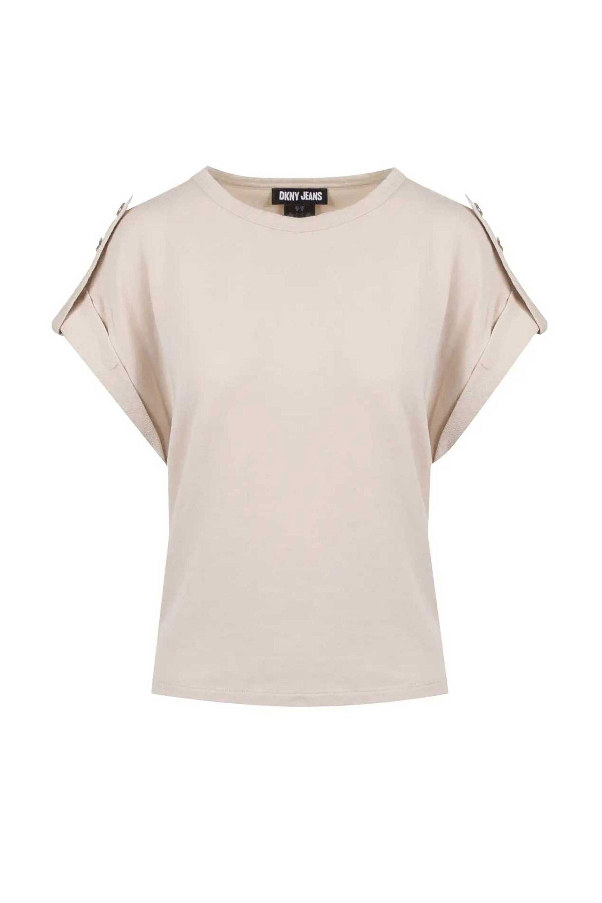DKNY γυναικείο βαμβακερό T-shirt με λεπτομέρεια στους ώμους | M