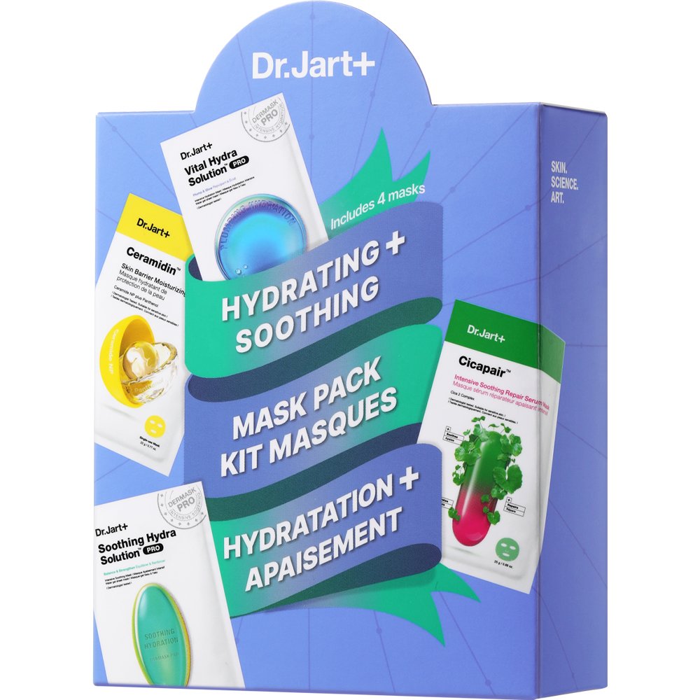 Dr.Jart+ Promo Hydrating & Soothing Mask Kit, Ceramidin Skin Barrier Moisturizing & Cicapair Intensive Soothing Repair Serum & Vital Hydra Solution Pro & Soothing Hydra Solution Pro Mask 4 Τεμάχια