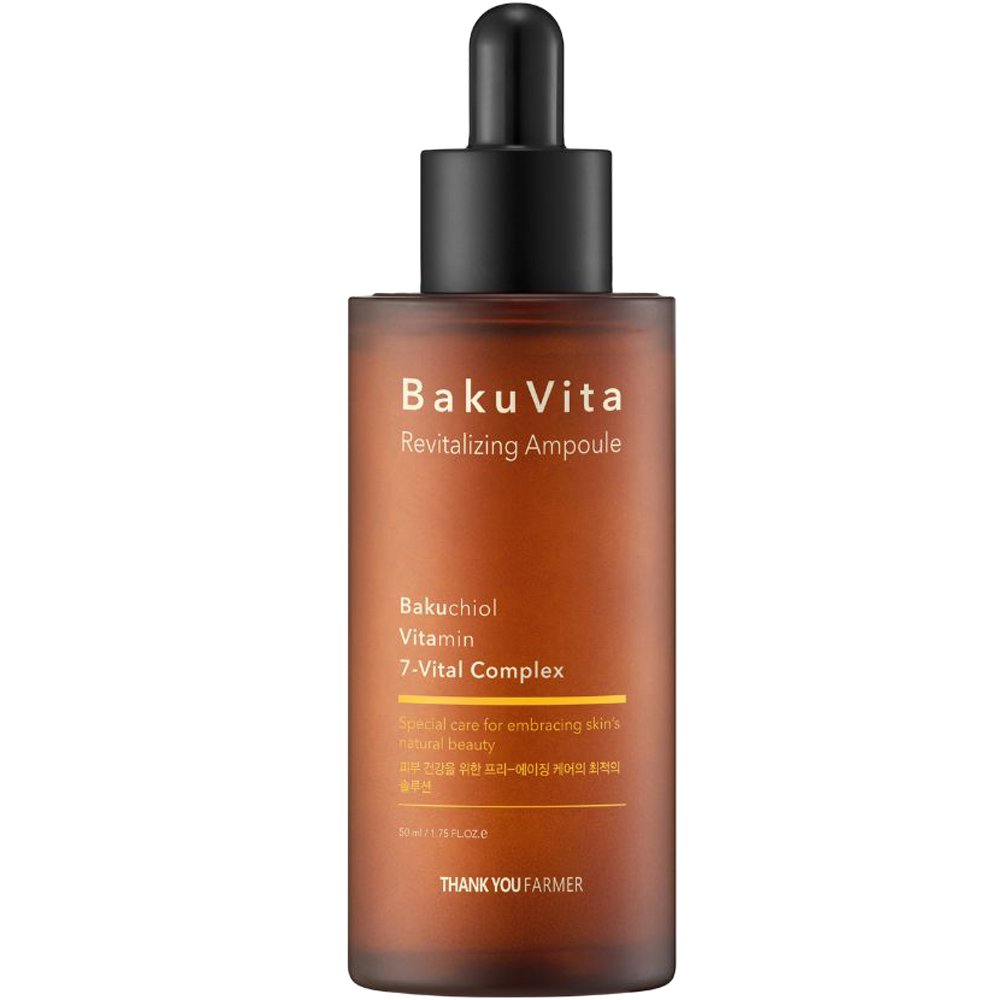 Thank You Farmer BakuVita Revitalizing Ampoule Ορός Προσώπου Με Βακουτσιόλη που Συσφίγγει το Δέρμα Ελαχιστοποιεί τους Διεσταλμένους Πόρους & Προάγει μία Υγιή & Ελαστική Επιδερμίδα 50ml