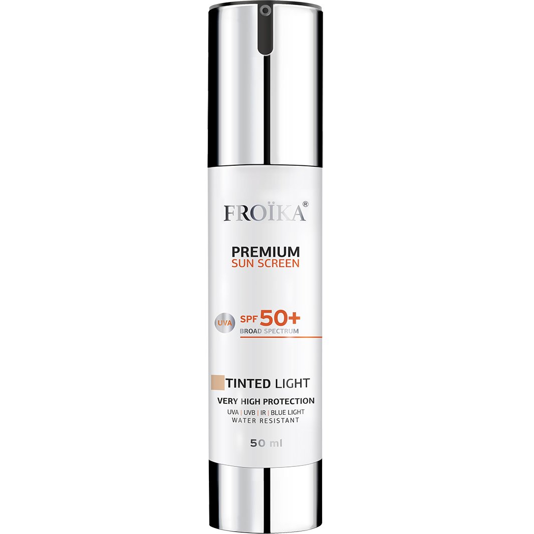 Froika Premium Sunscreen Spf50+ Broad Spectrum Αντηλιακό Προσώπου με Πολύ Υψηλή Προστασία Ευρέος Φάσματος & Χρώμα 50ml - Tinted Light