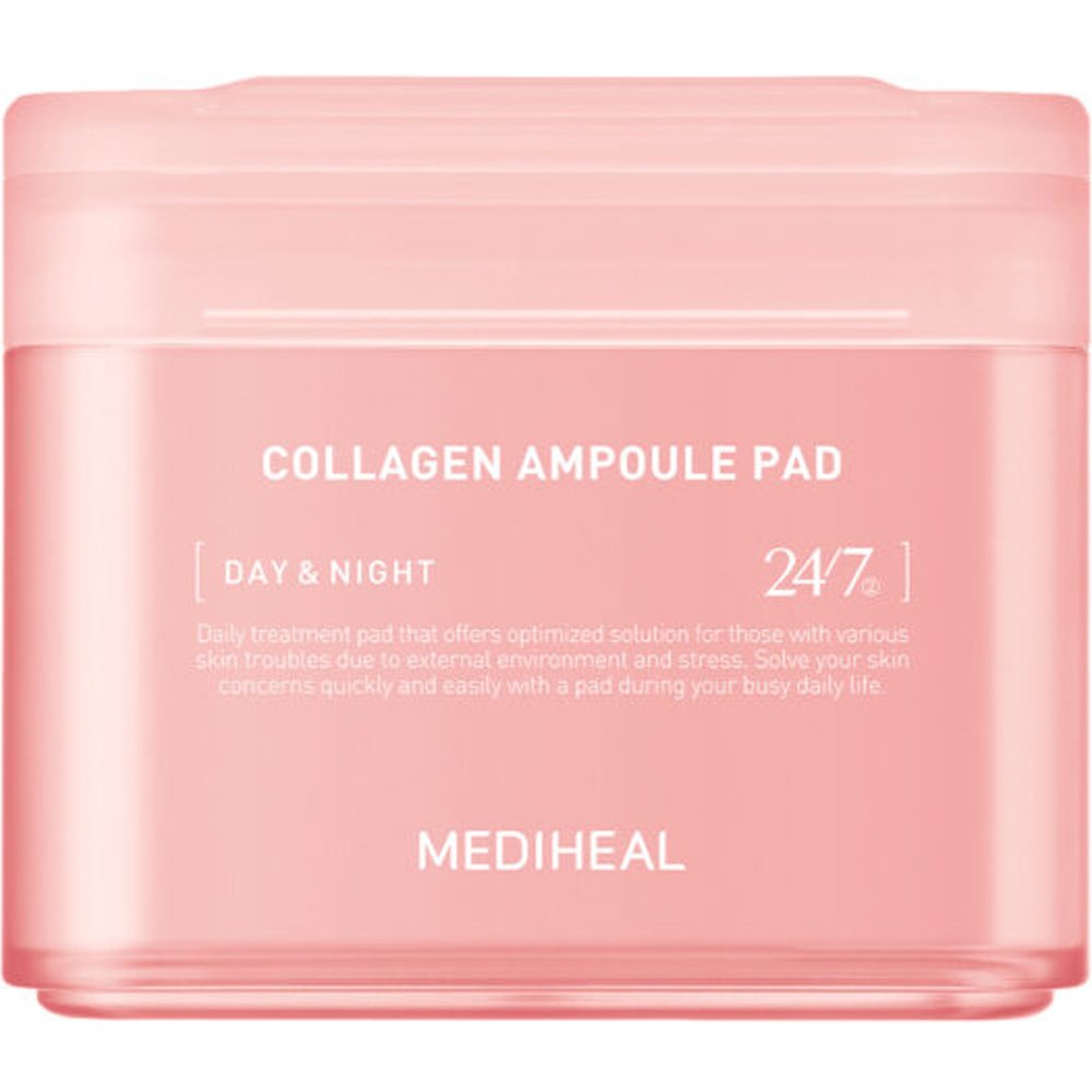 Mediheal Day & Night Collagen Ampoule Toner Pads Εμποτισμένα Δισκία Κολλαγόνου με Ευεργετικά Συστατικά για Άμεση Ενυδάτωση & Αναζωογόνηση της Επιδερμίδας 100 Τεμάχια