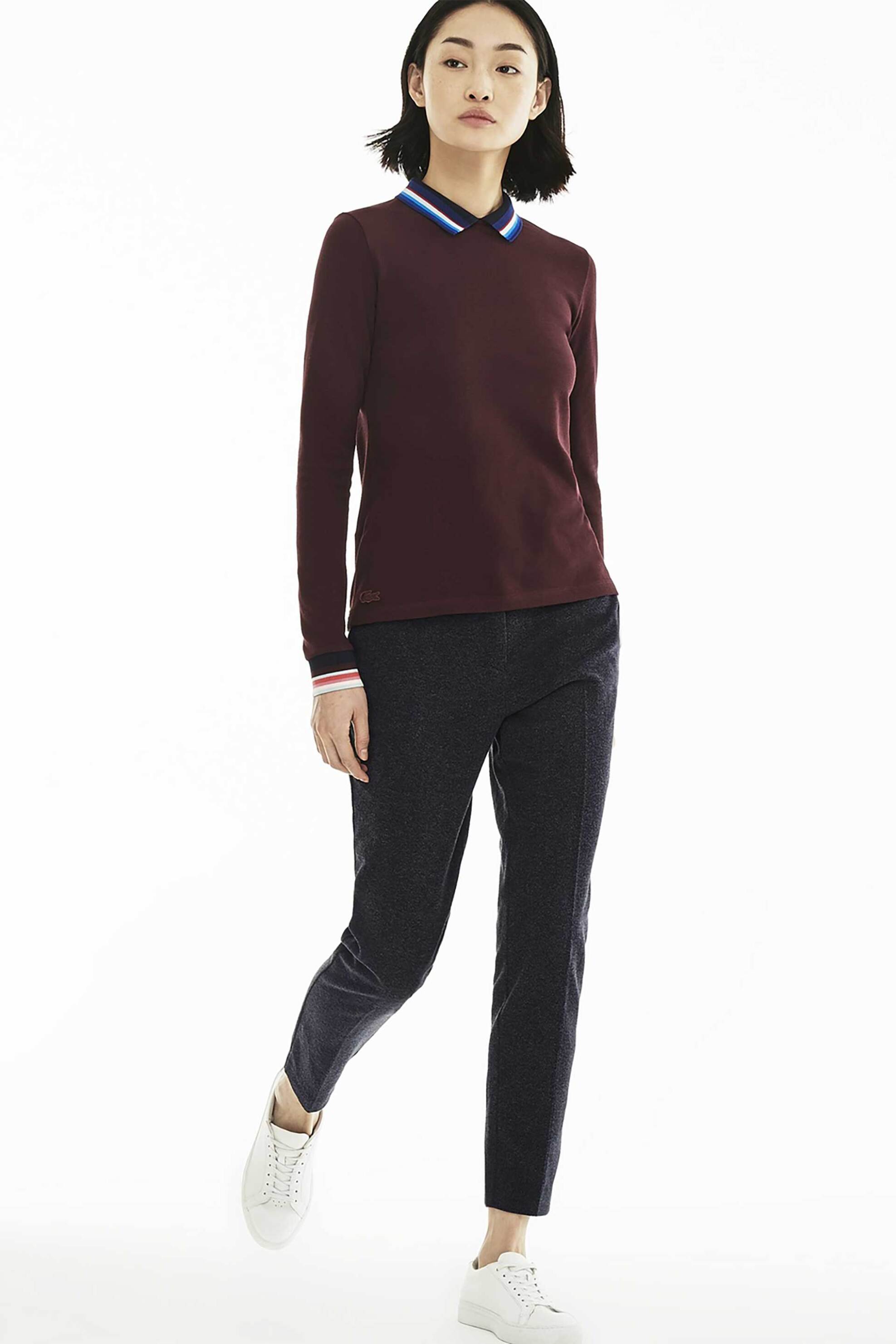 Lacoste γυναικείο tweed παντελόνι μονόχρωμο
