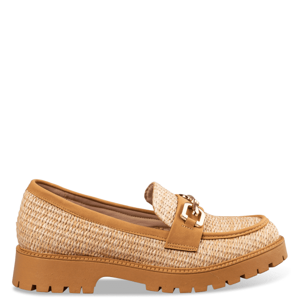 RAFFIA-EFFECT LOAFERS