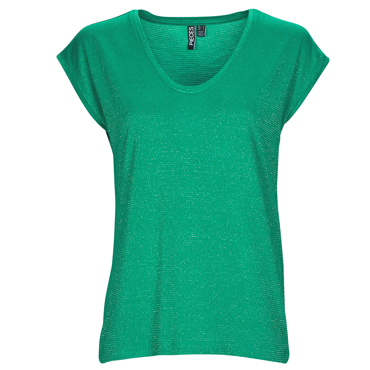 T-shirt με κοντά μανίκια Pieces PCBILLO TEE LUREX STRIPES