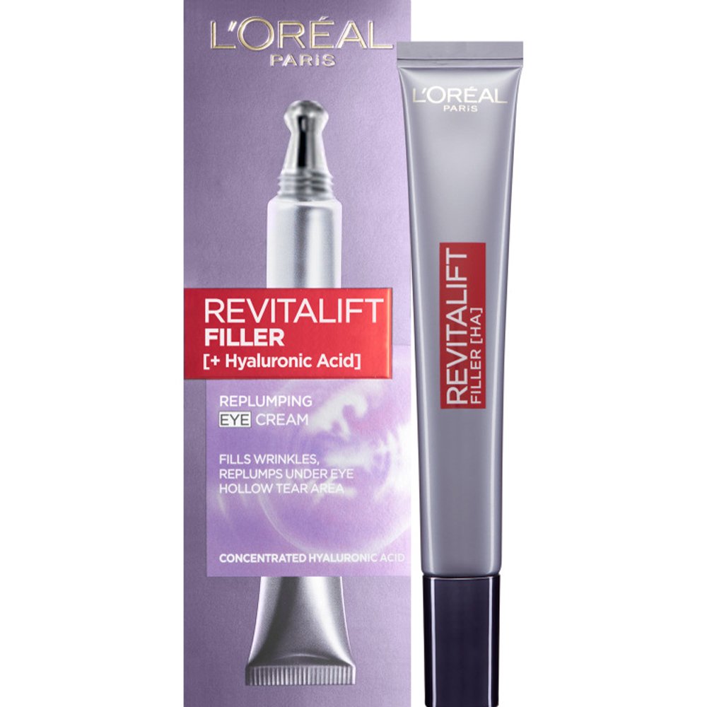 L'Oreal Paris Revitalift Filler [+Hyaluronic Acid] Συσφικτική - Αντιγηραντική Κρέμα Ματιών για Επαναφορά Όγκου της Επιδερμίδας 15ml