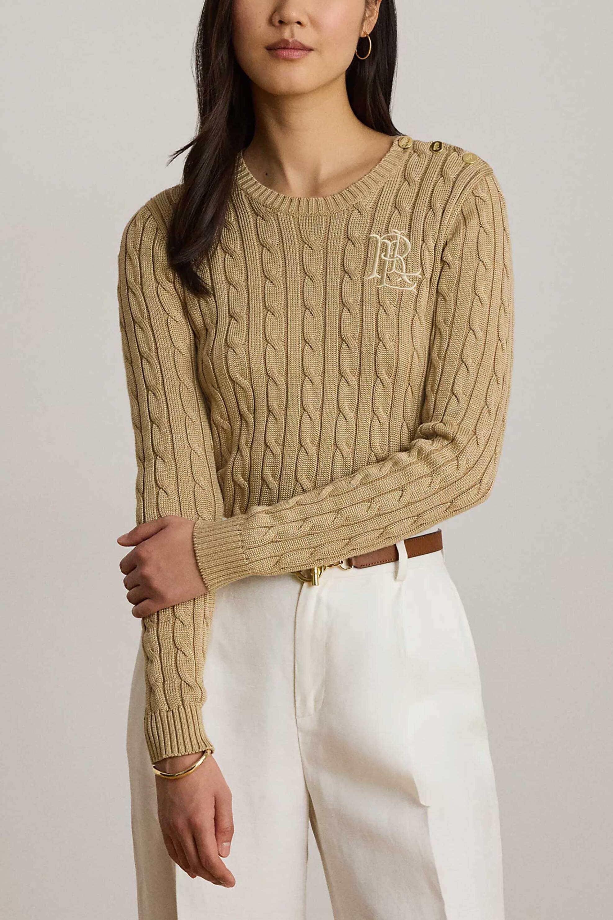 Lauren Ralph Lauren γυναικείο πουλόβερ με cable knit pattern Relaxed Fit