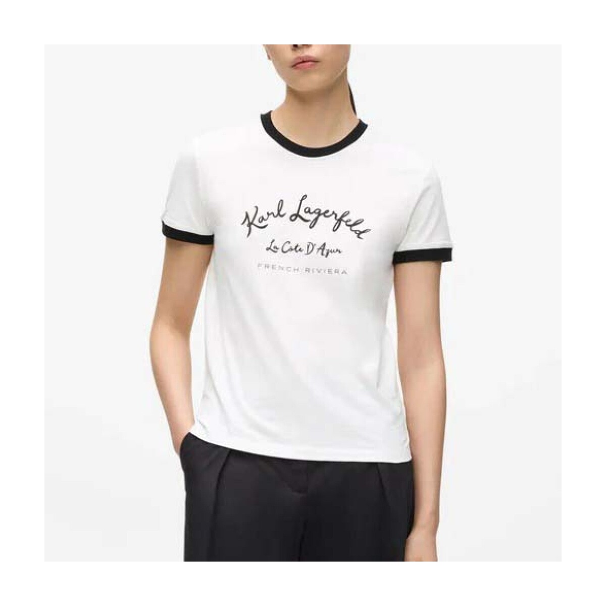 T-shirt με κοντά μανίκια Karl Lagerfeld B2w17021 Whtblk