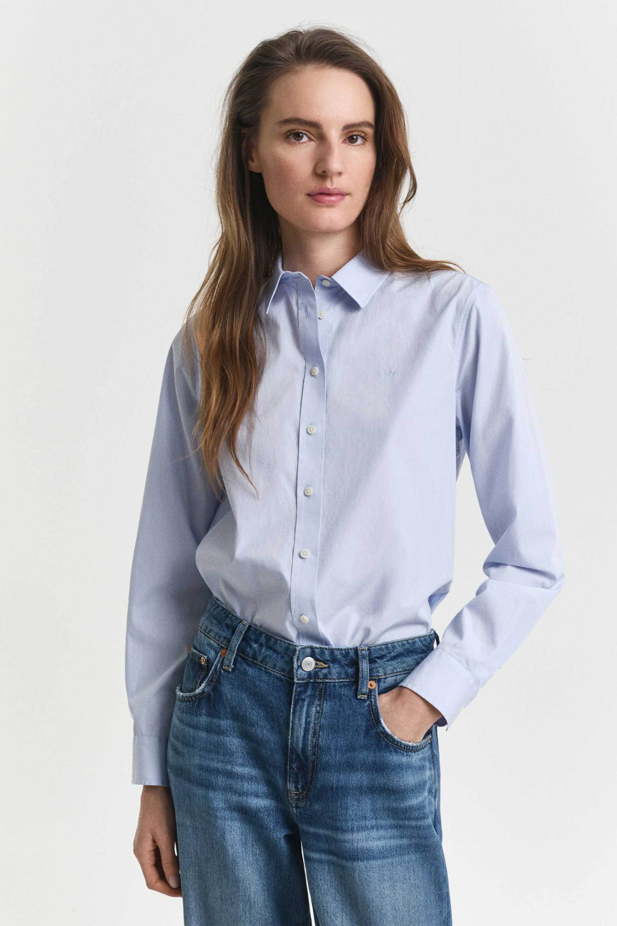 Gant γυναικείο πουκάμισο μονόχρωμο Regular Fit