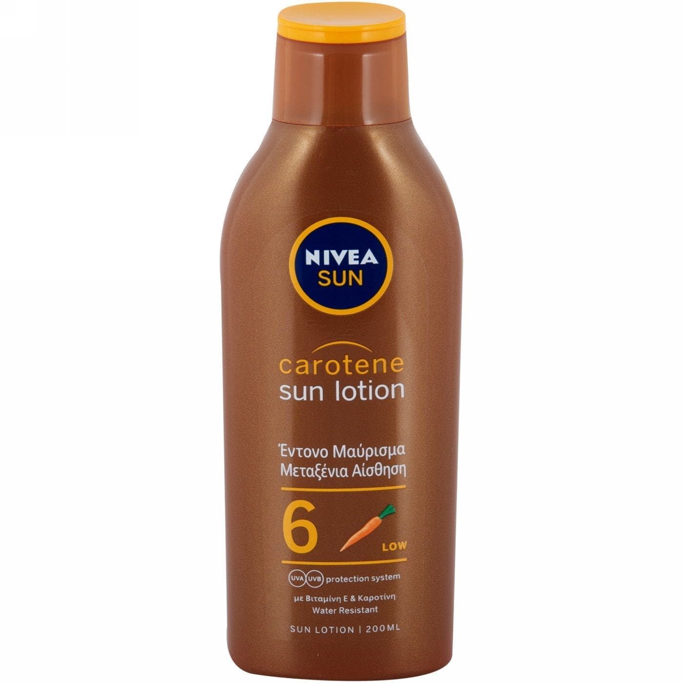 Nivea Sun Carotene Sun Lotion SPF6 Αντηλιακή Λοσιόν για Έντονο Μαύρισμα, 200ml