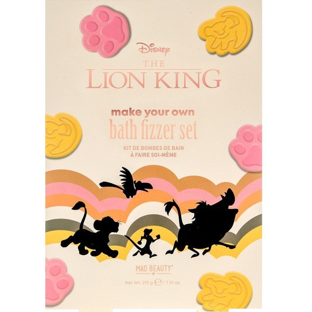 Mad Beauty Disney The Lion King Make Your Own Bath Fizzer Set DIY Σετ Δώρου Φυσαλίδες Μπάνιου με Καλούπια σε 2 Σχέδια & Σκόνη σε 3 Χρώματα με Άρωμα Μάνγκο & Παπάγια Εμπνευσμένα Από τους Χαρακτήρες της Ταινίας Disney The Lion King Κωδ 99678, 1 Τεμάχιο