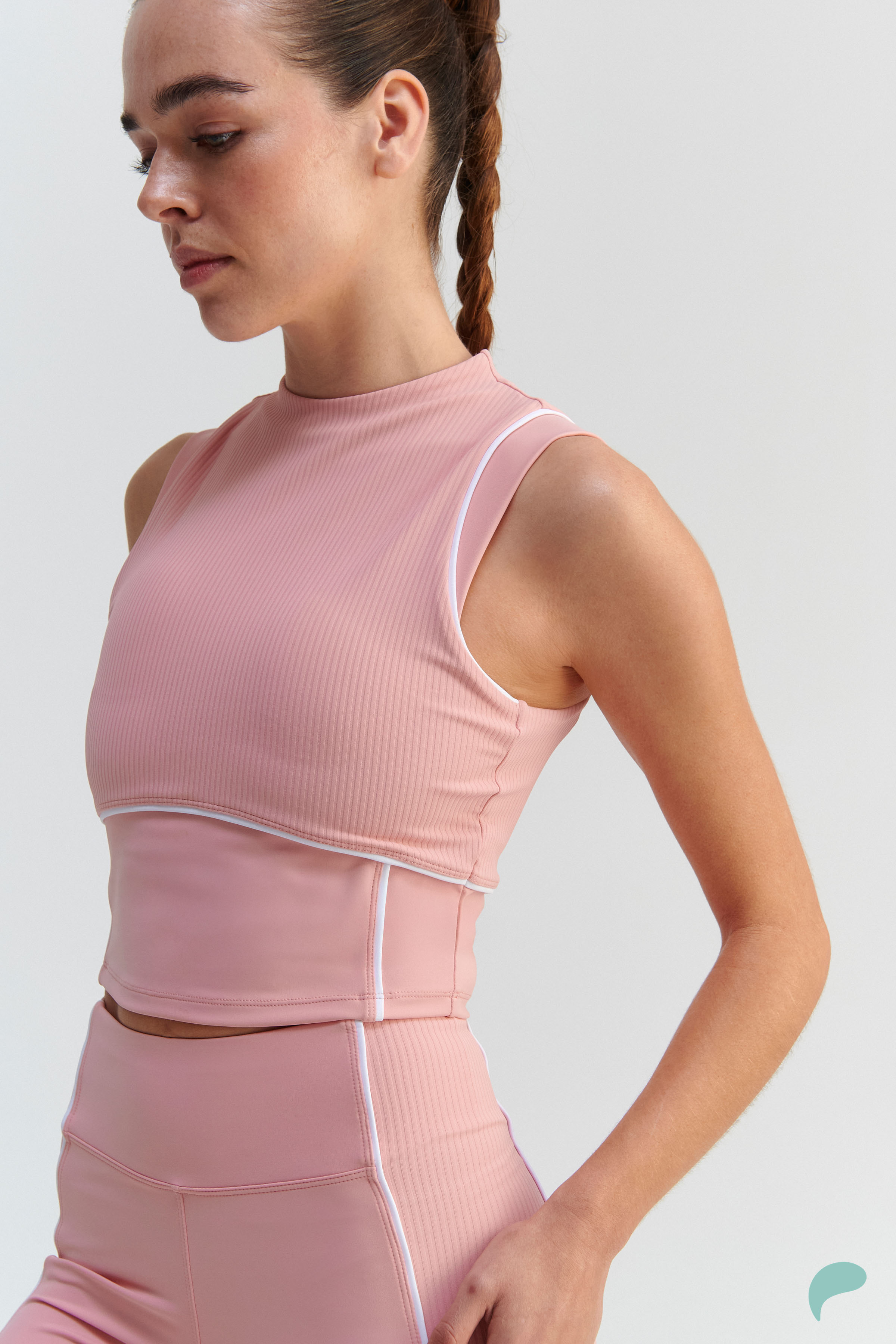 Crop top με cup - Ροζ