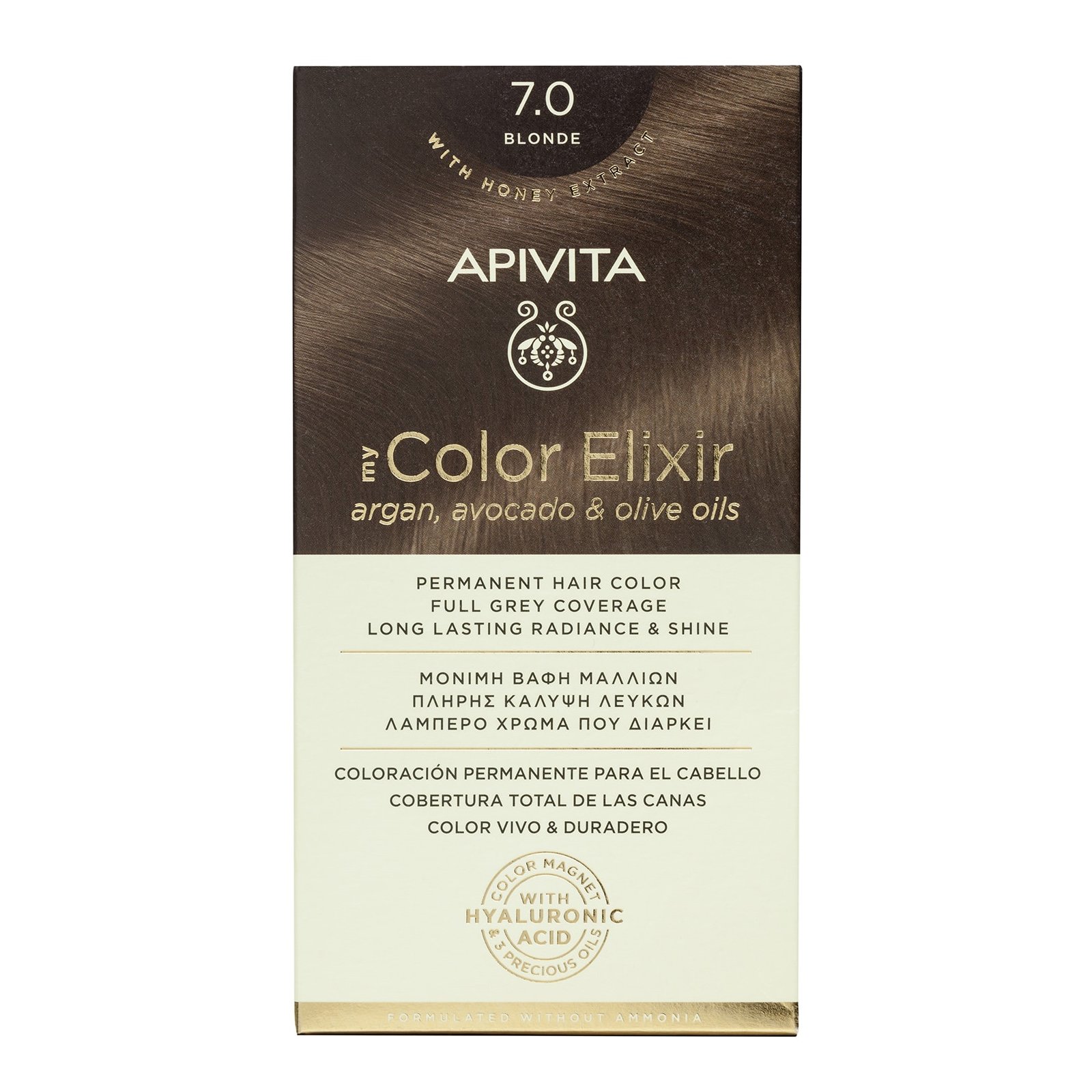 Apivita My Color Elixir Permanent Hair Color Μόνιμη Βαφή Μαλλιών Χωρίς Αμμωνία που Σταθεροποιεί & Σφραγίζει το Χρώμα 1 Τεμάχιο