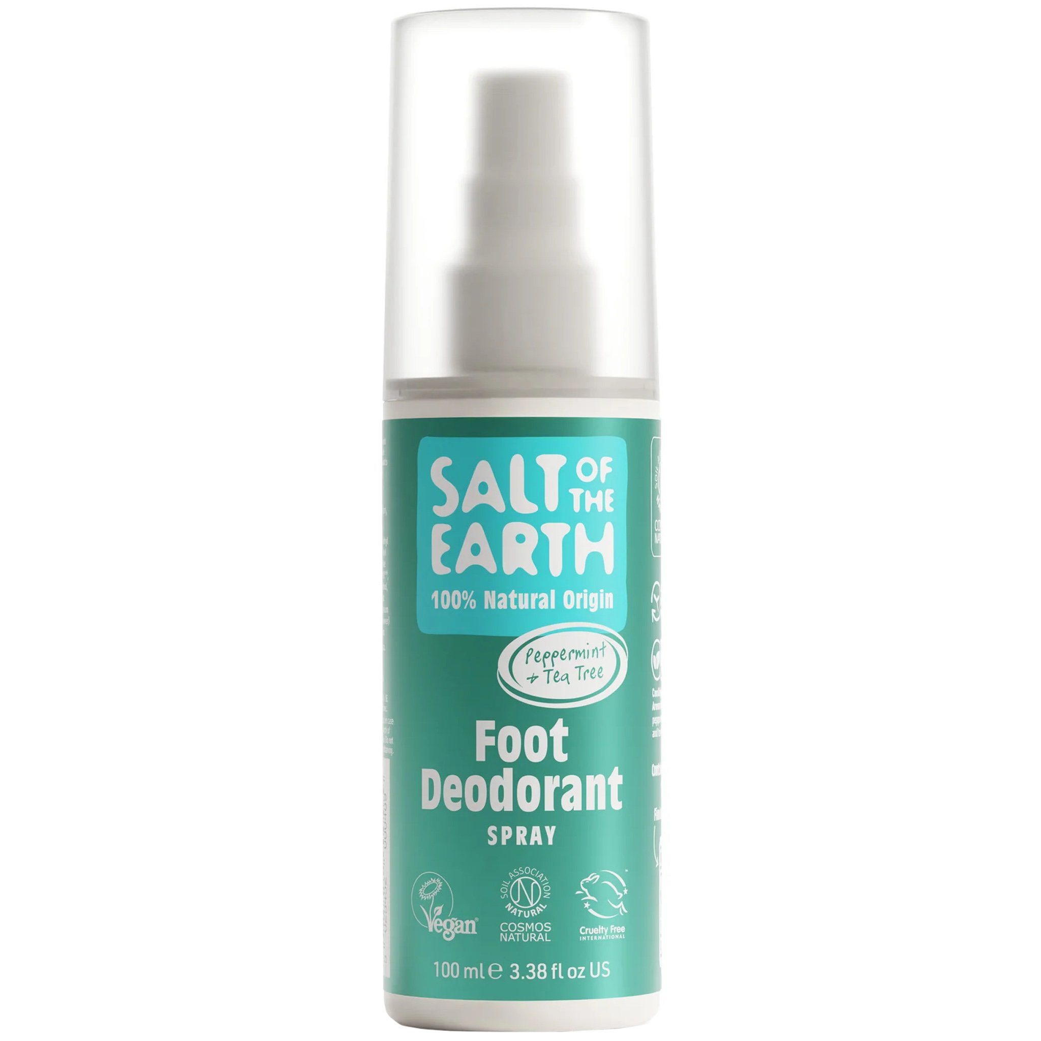 Salt of the Earth Peppermint & Tea Tree Foot Deodorant Spray Αποσμητικό Σπρέι Ποδιών με Άρωμα Μέντα Τεϊόδεντρο 100ml
