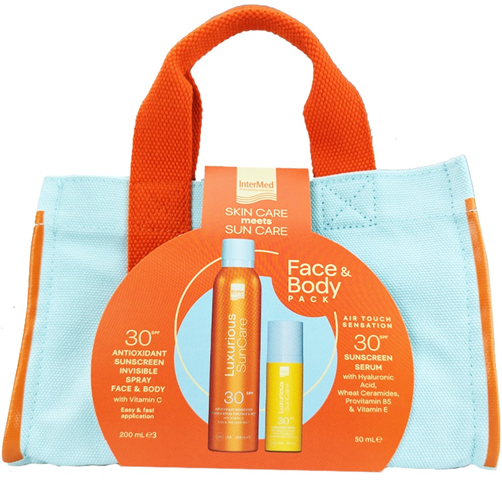 Luxurious SunCare Promo Antioxidant Sunscreen Invisible Spf30 Spray 200ml & Sunscreen Spf30 Face Serum 50ml & Δώρο Νεσεσέρ 1 Τεμάχιο