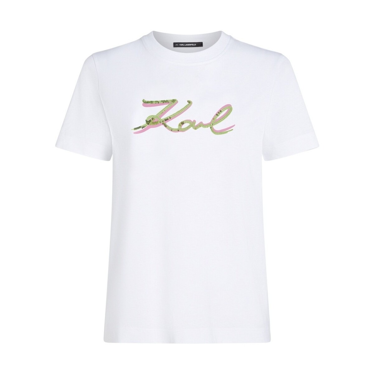 T-shirt με κοντά μανίκια Karl Lagerfeld SIGNATURE SEQUINS T-SHIRT
