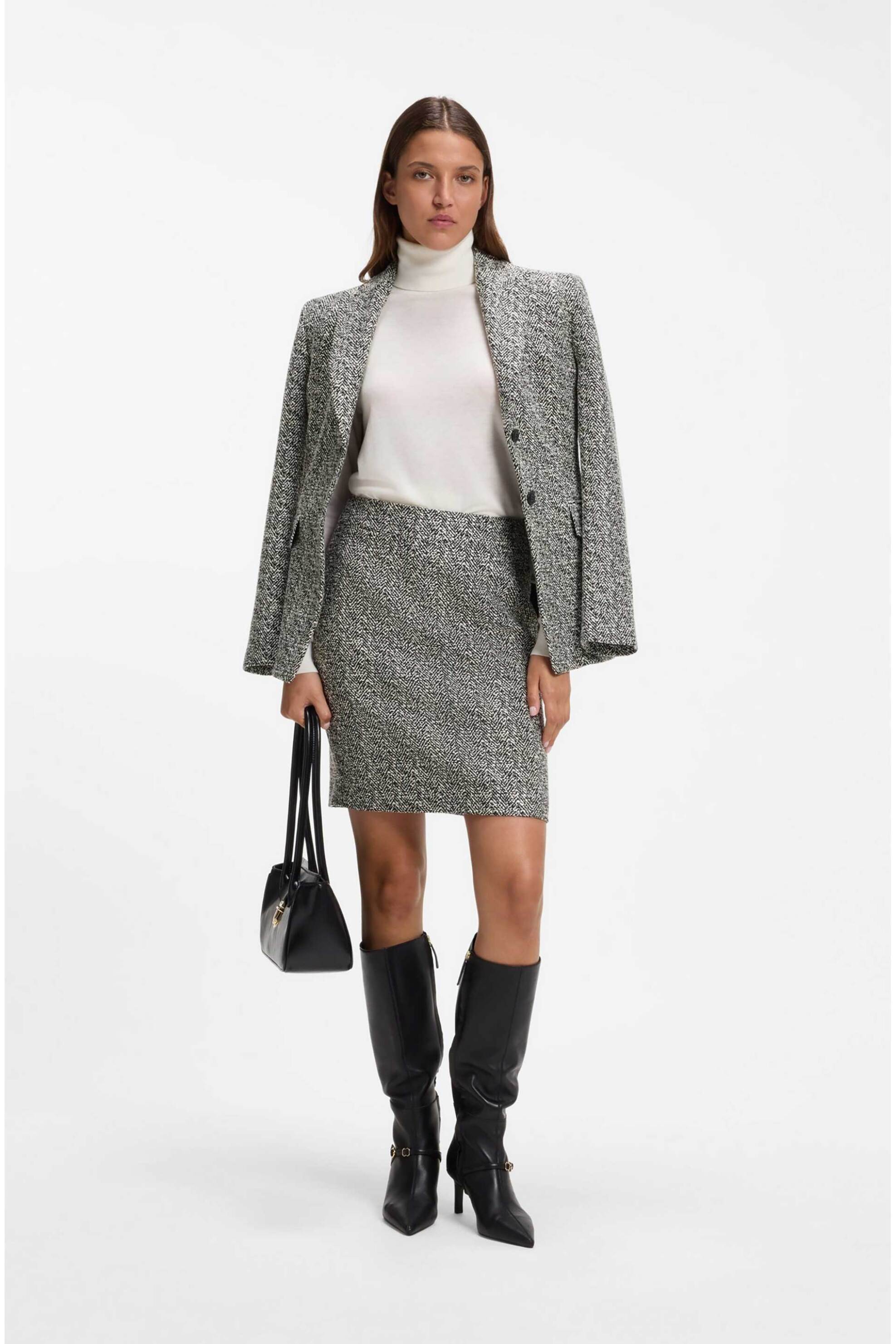 Hugo γυναικεία mini φούστα με herringbone pattern "Ranika"