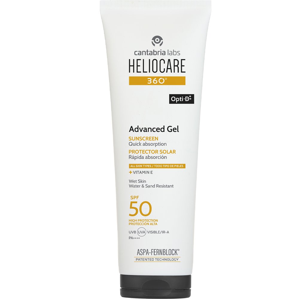 Heliocare 360 Advanced Gel Spf50 Quick Absorption Sunscreen Αντηλιακό Σώματος Υψηλής Προστασίας για Όλη την Οικογένεια, με Βιταμίνη Ε & Υφή Gel που Αφήνει Ελαφρύ, Αόρατο Τελείωμα 250ml