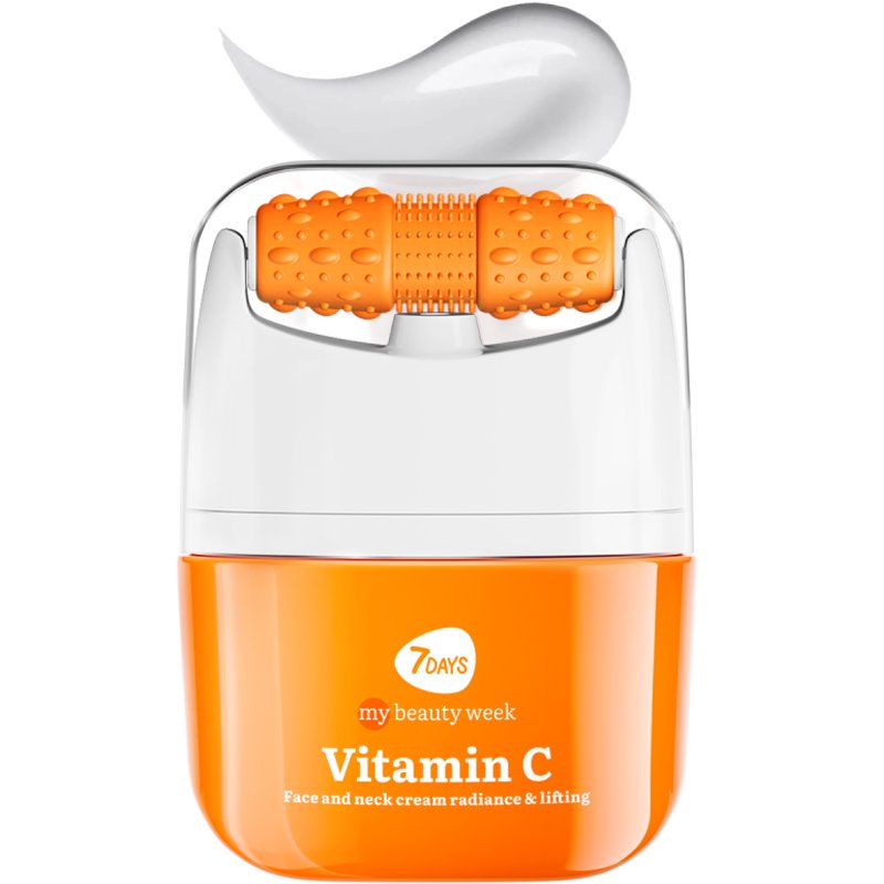 7DAYS My Beauty Week Vitamin C Radiance & Lifting Face & Neck Cream Αντιγηραντική Κρέμα Προσώπου, Λαιμού με Βιταμίνη C & Εφαρμοστή Μασάζ για Ομοιόμορφο Τόνο & Λάμψη 40ml