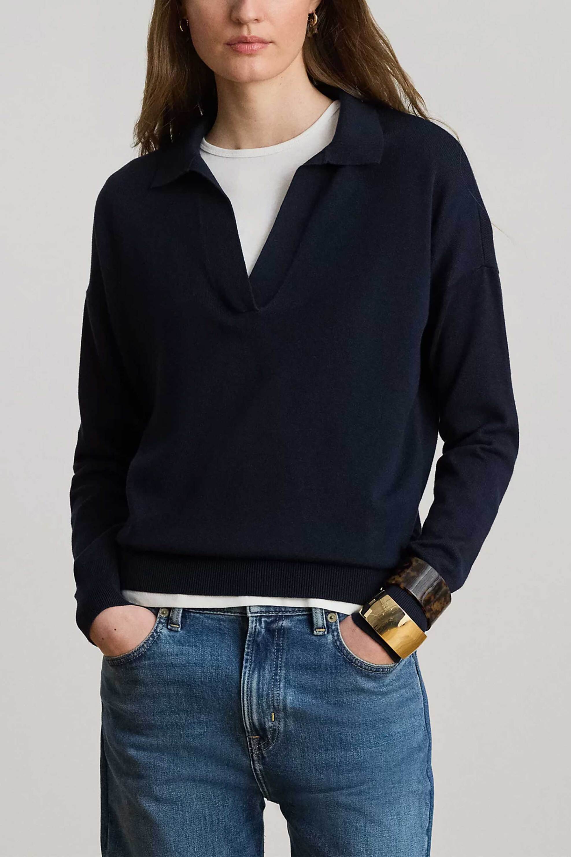 Lauren Ralph Lauren γυναικεία μπλούζα πλεκτή με πόλο γιακά