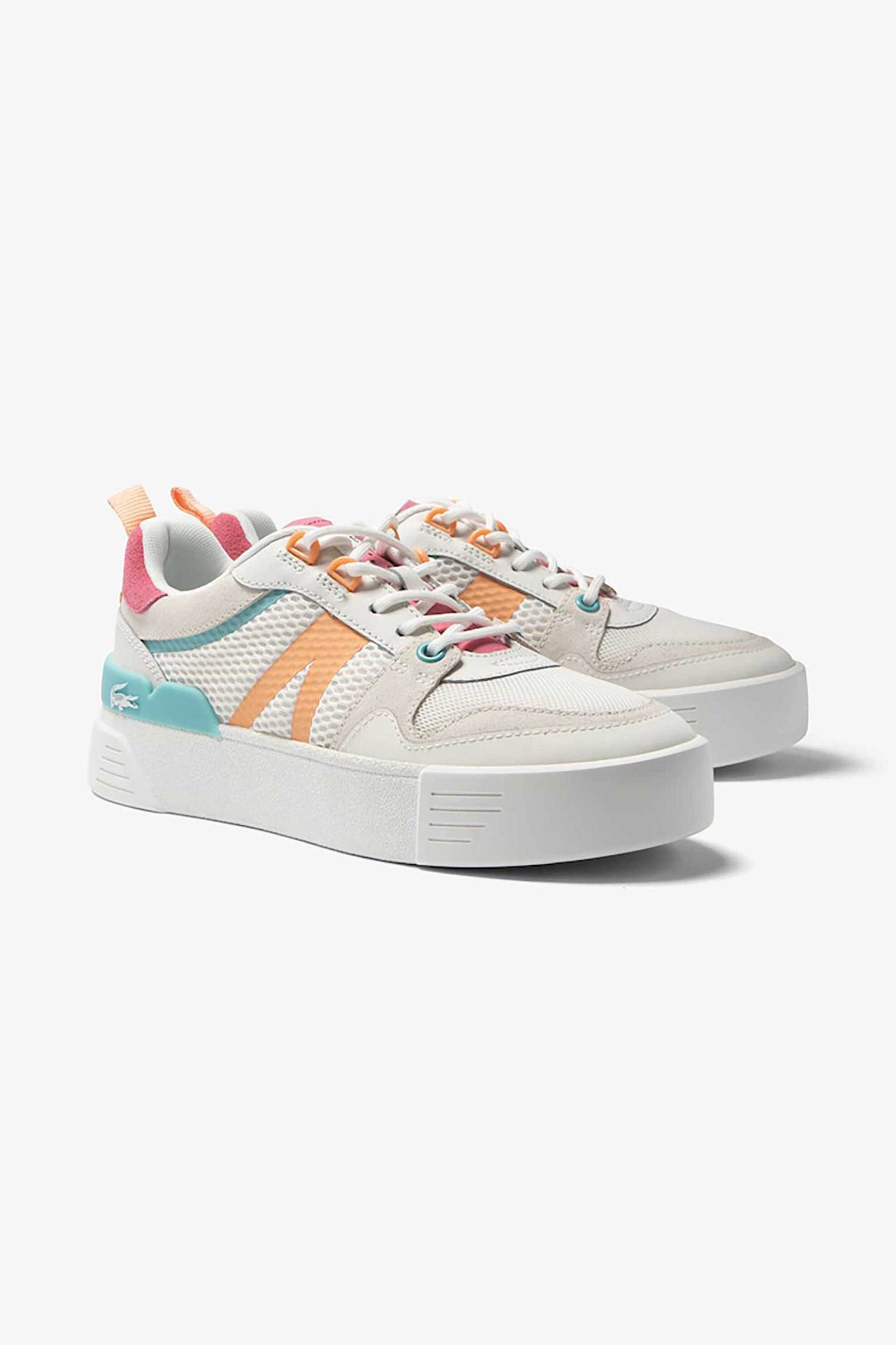 Lacoste γυναικεία δερμάτινα sneakers με πολύχρωμες λεπτομέρειες "L002" | 41