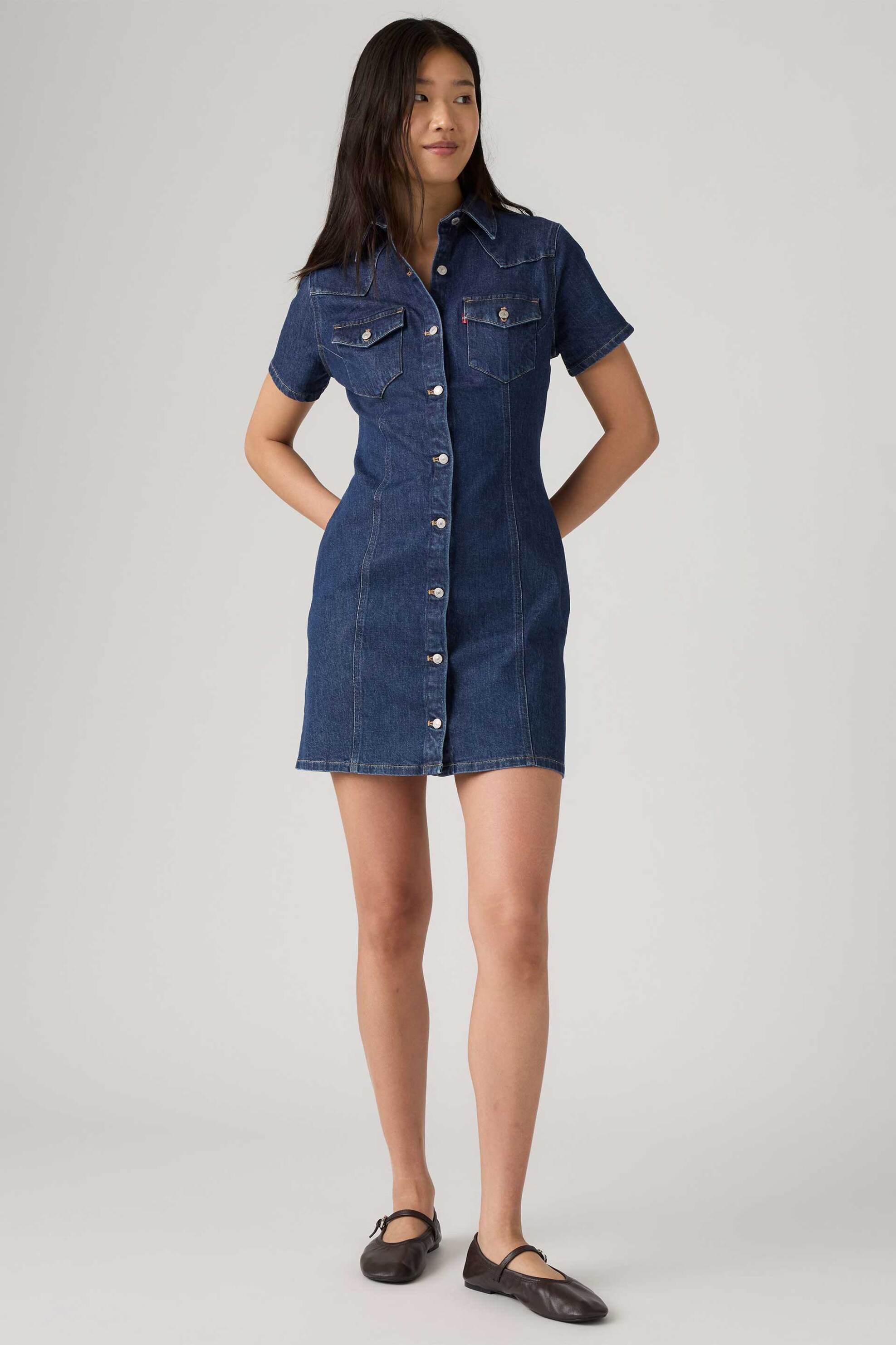 Levi's® γυναικείο denim mini φόρεμα σεμιζιέ Standard Fit "Trace Western"