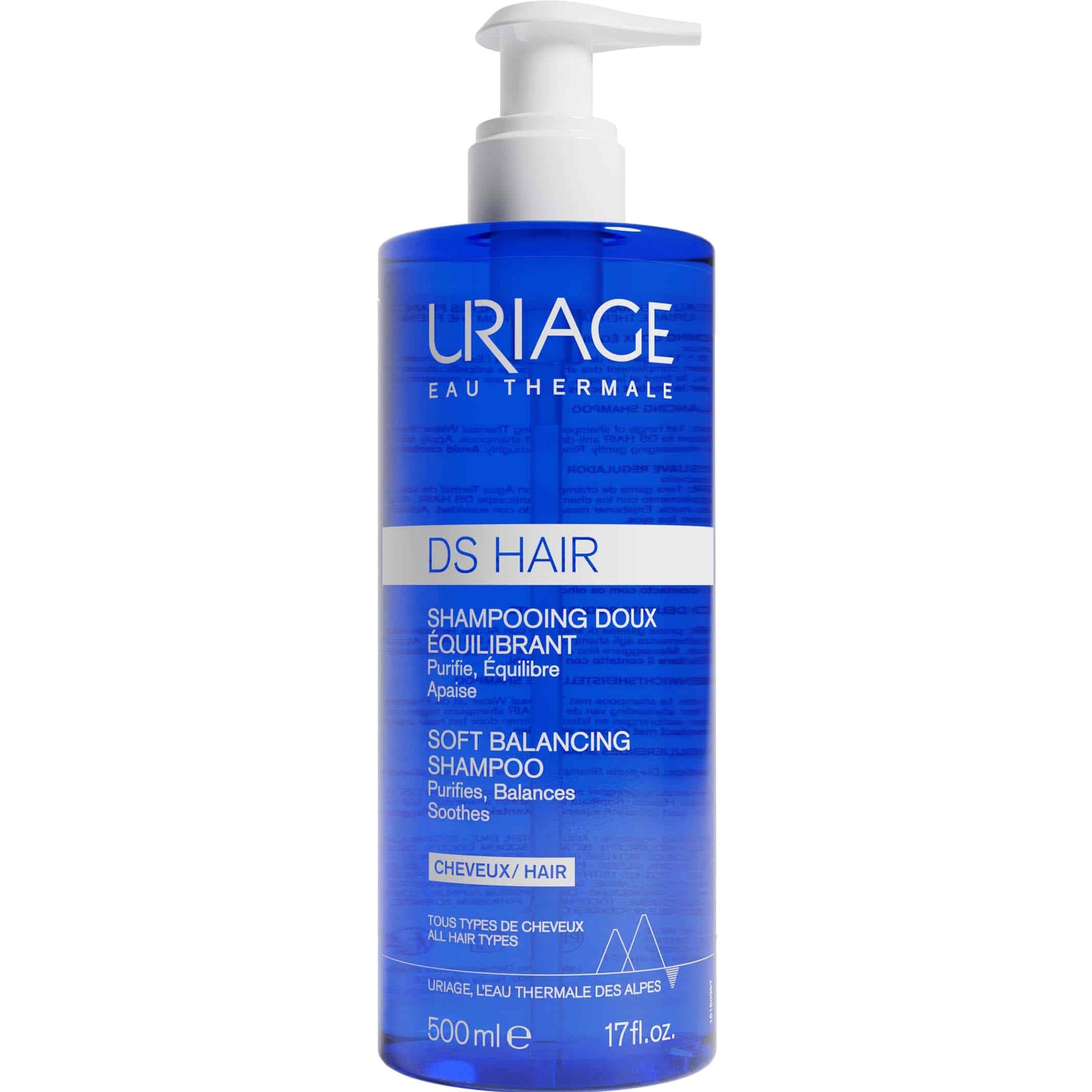 Uriage DS Hair Soft Balancing Shampoo Σαμπουάν Εξισορρόπησης για Ευαίσθητο Τριχωτό 500ml