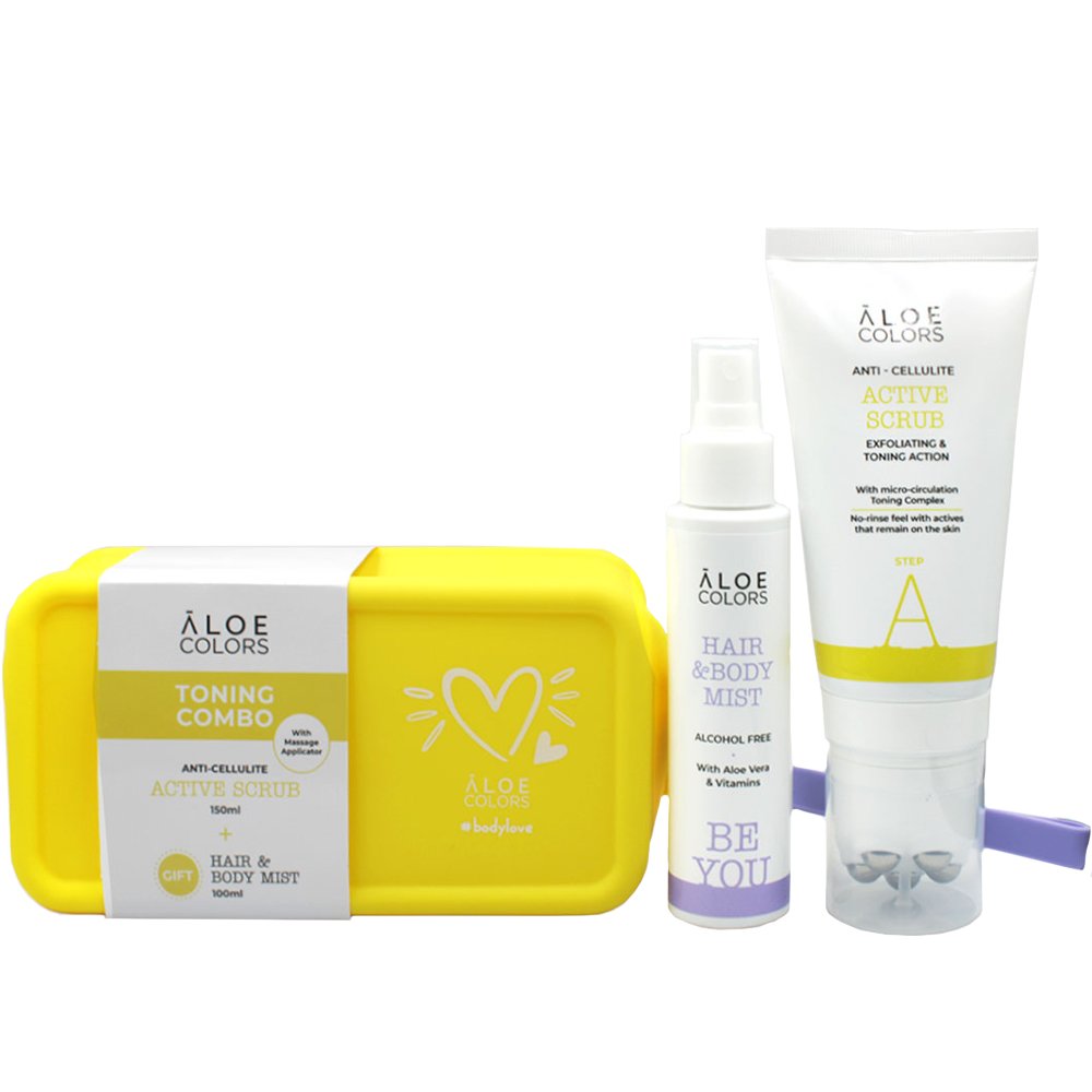 Aloe Colors Promo Anti-Cellulite Active Scrub 150ml & Δώρο Hair & Body Mist 100ml & Νεσεσέρ 1 Τεμάχιο