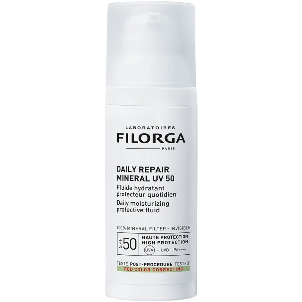 Filorga Daily Repair Spf50 Mineral Moisturizing Protective Fluid Λεπτόρρευστο Αντηλιακό Προσώπου Υψηλής Προστασίας Κατά της Ερυθρότητας για Ενυδάτωση & Καταπράυνση 50ml