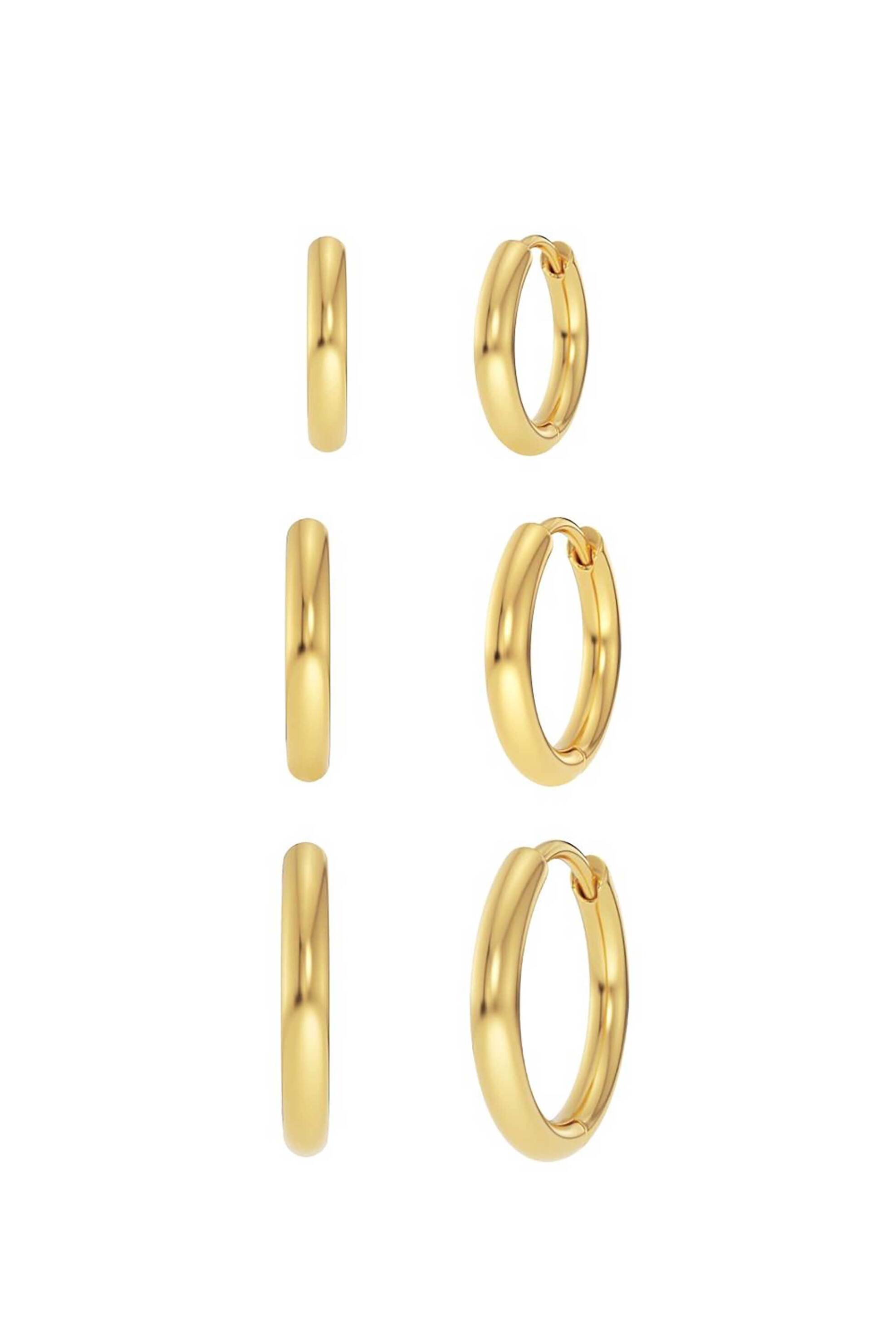 EDBLAD γυναικεία σκουλαρίκια "Hoops Gold" (3 ζευγάρια)